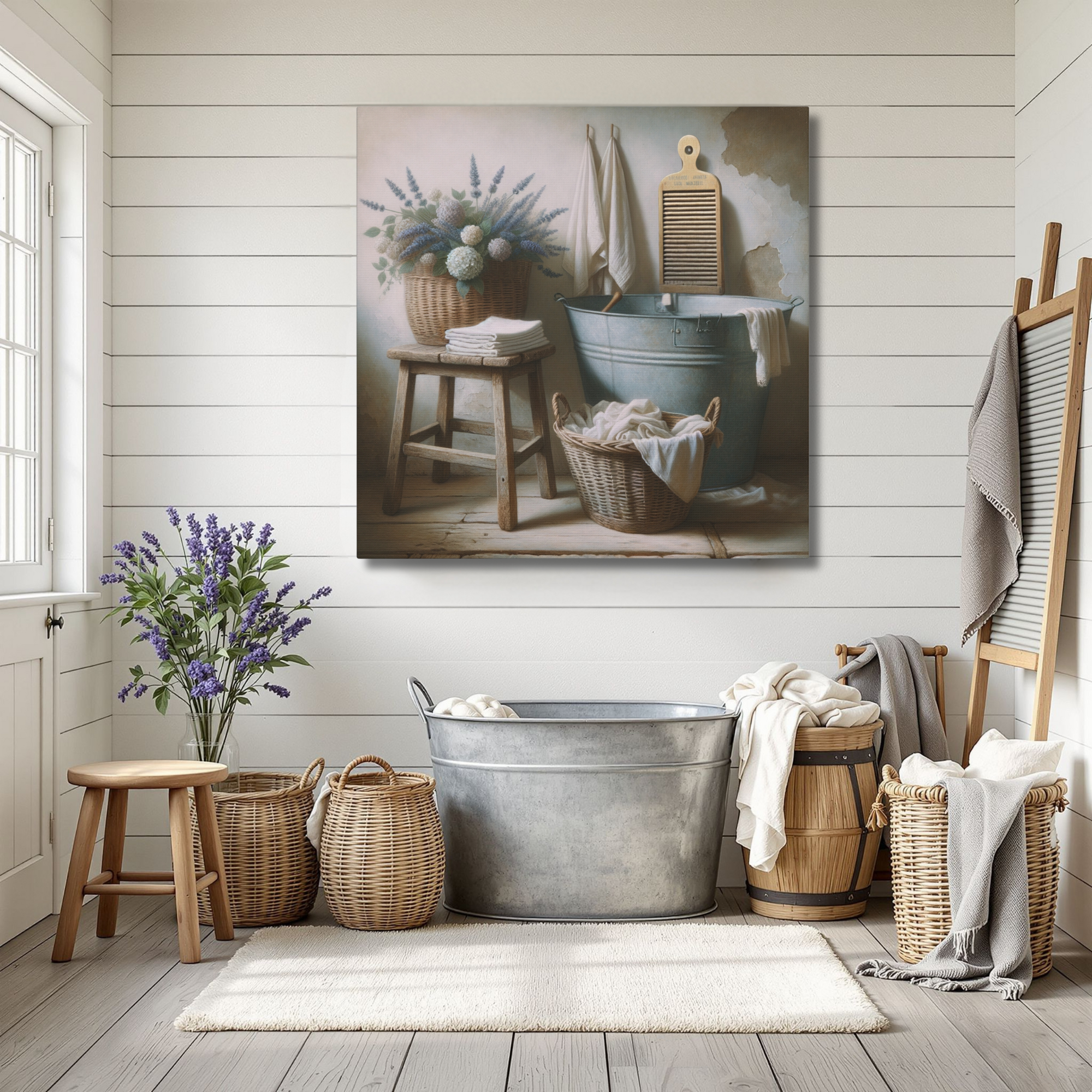 Vintage Laundry Room Wall Art – Farmhouse Wash Day Décor