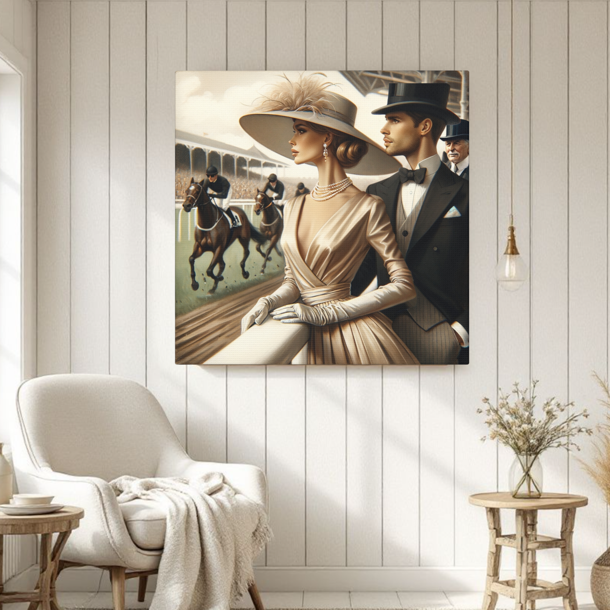 Gilded Race Day Elegance – Vintage Horse Racing Wall Art
