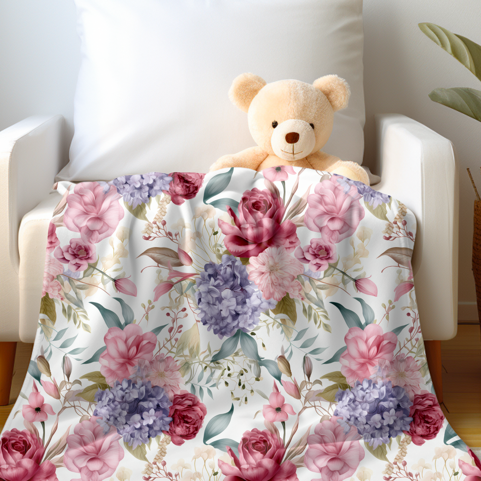 Romantic Rose Garden – Bold Floral Velveteen Blanket
