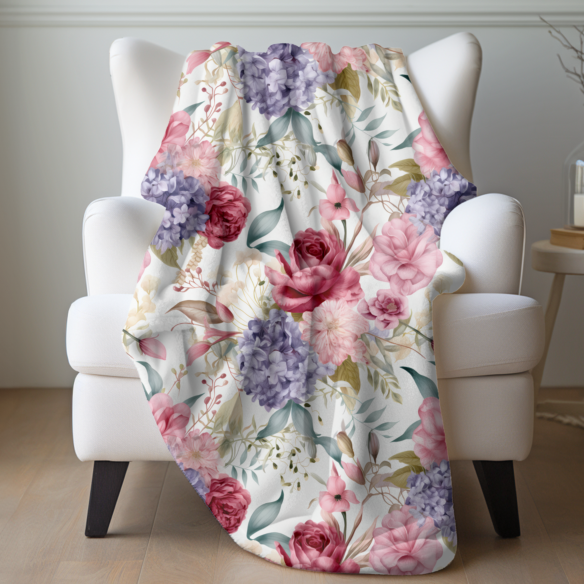 Romantic Rose Garden – Bold Floral Velveteen Blanket
