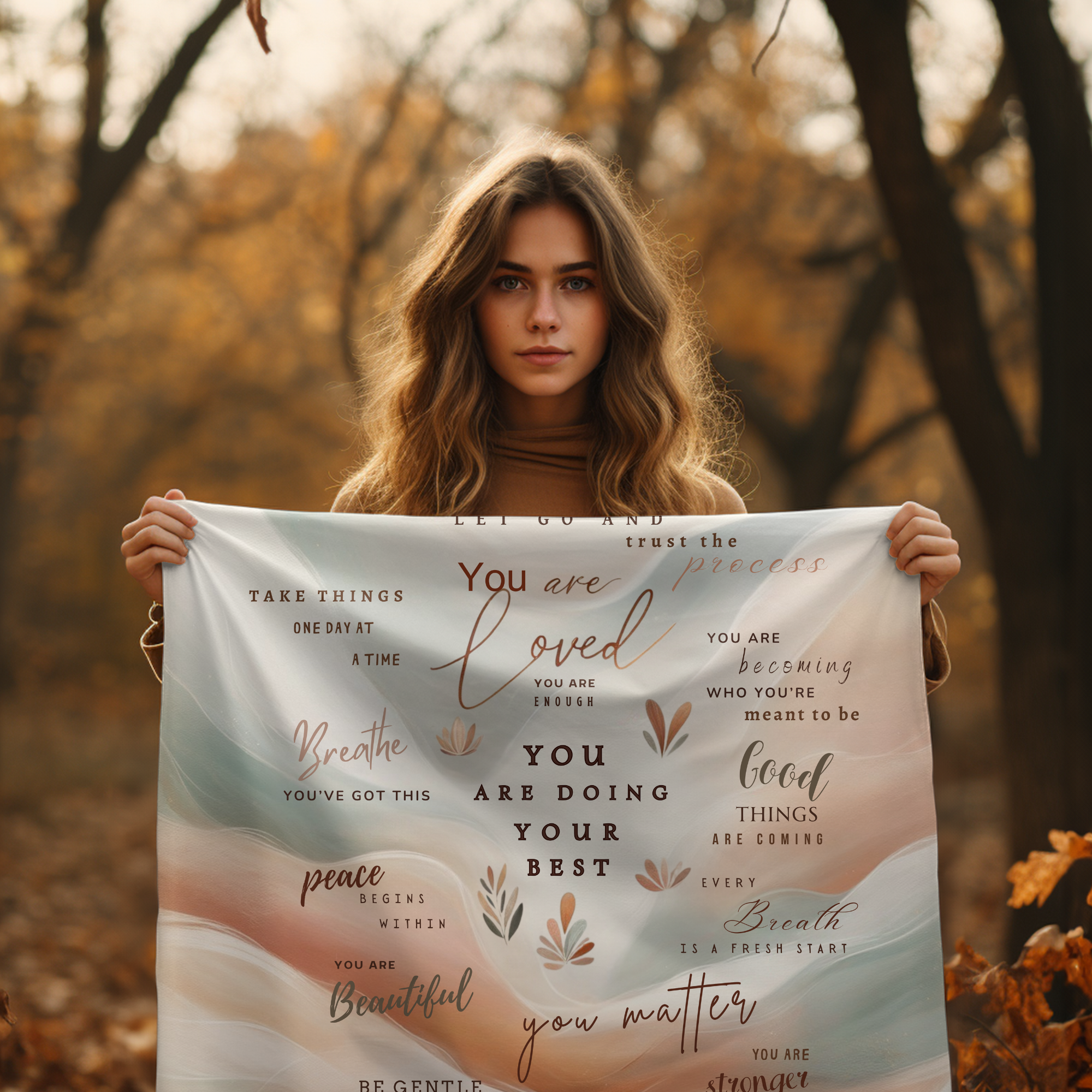 Mental Health Sherpa Blanket – Positive Affirmation Throw for Anxiety Relief, Cozy Self-Care Gift, Inspirational Daily Reminder Blanket