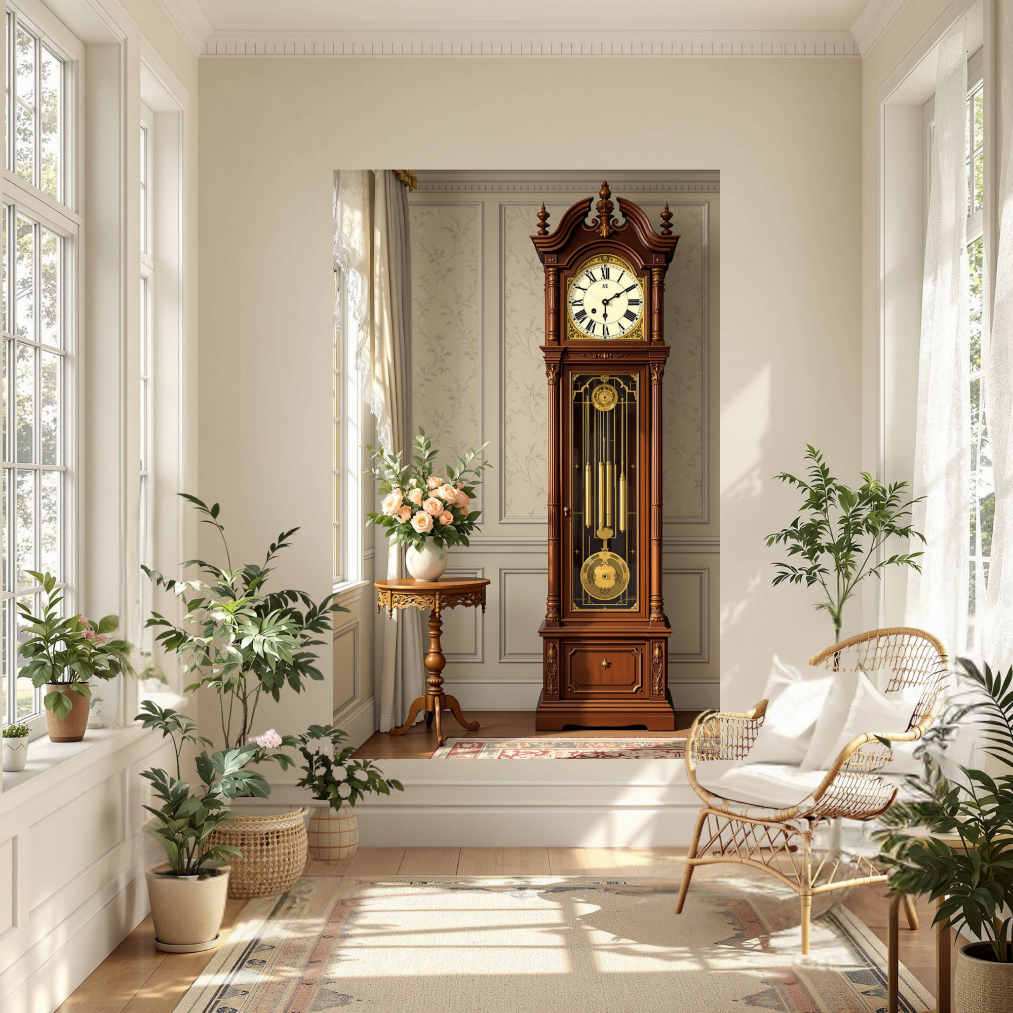 Victorian Grandfather Clock – Vintage Wall Art for Classic Home Décor
