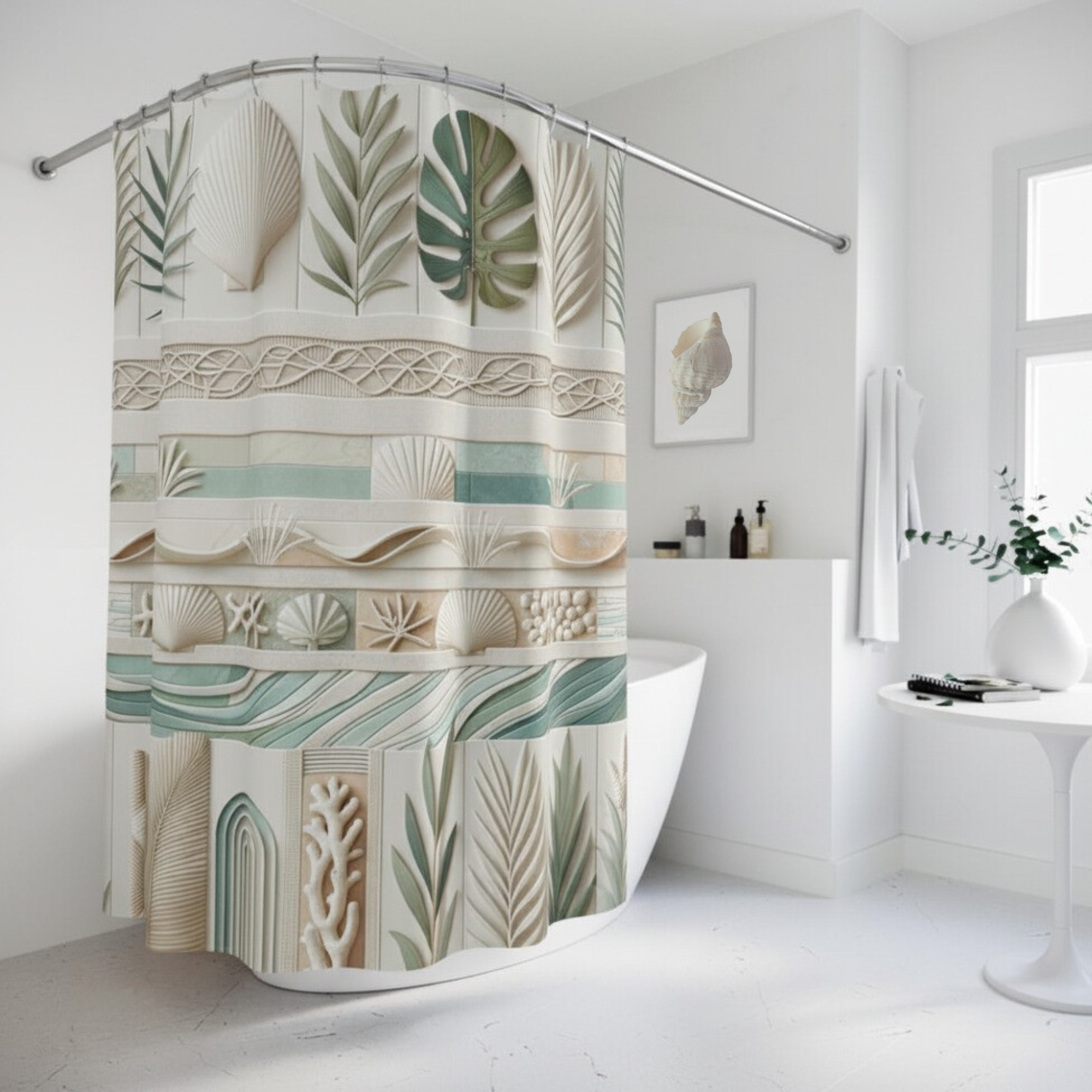 Coastal Botanical Shower Curtain