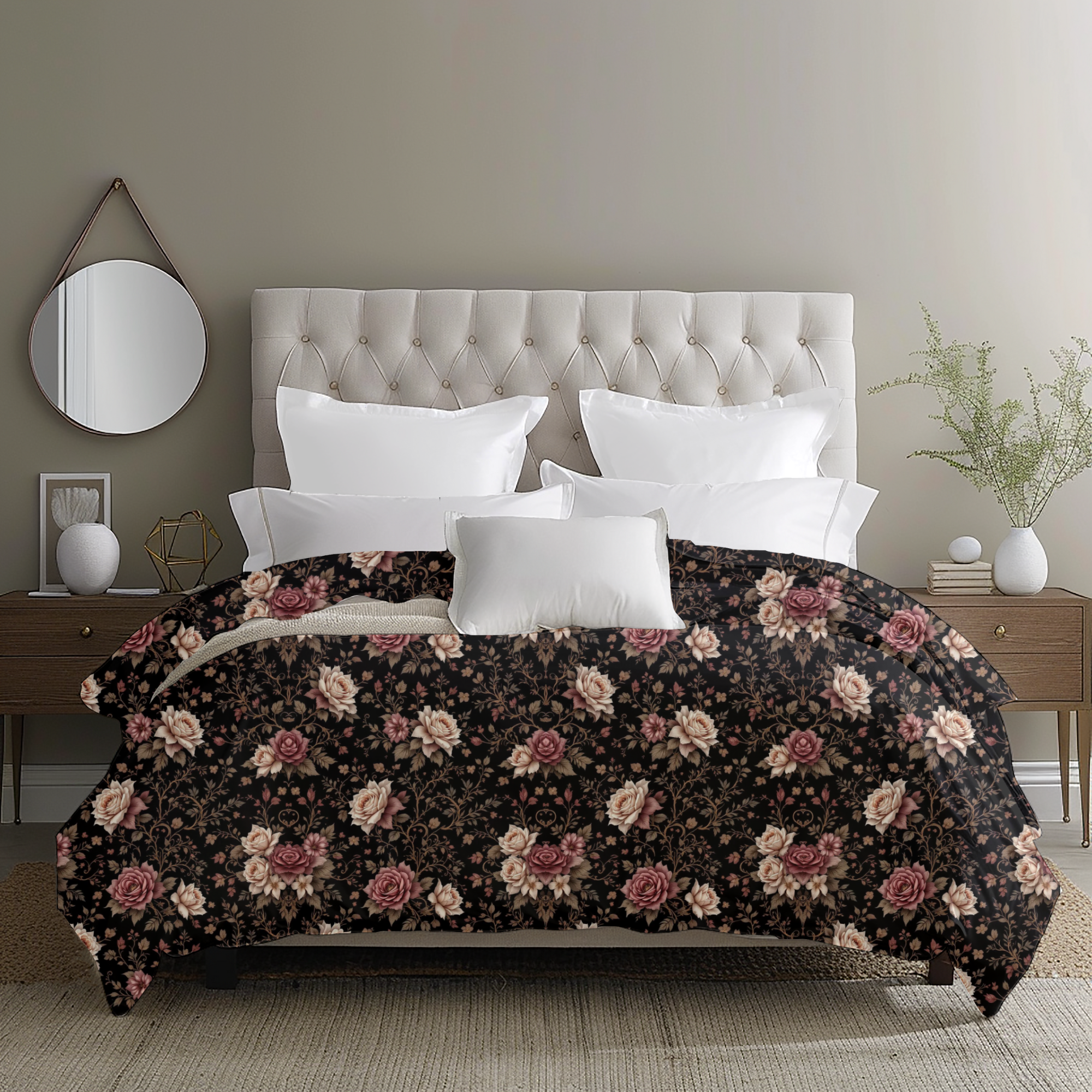 Vintage Rose Duvet Cover – Romantic Victorian Floral Bedding