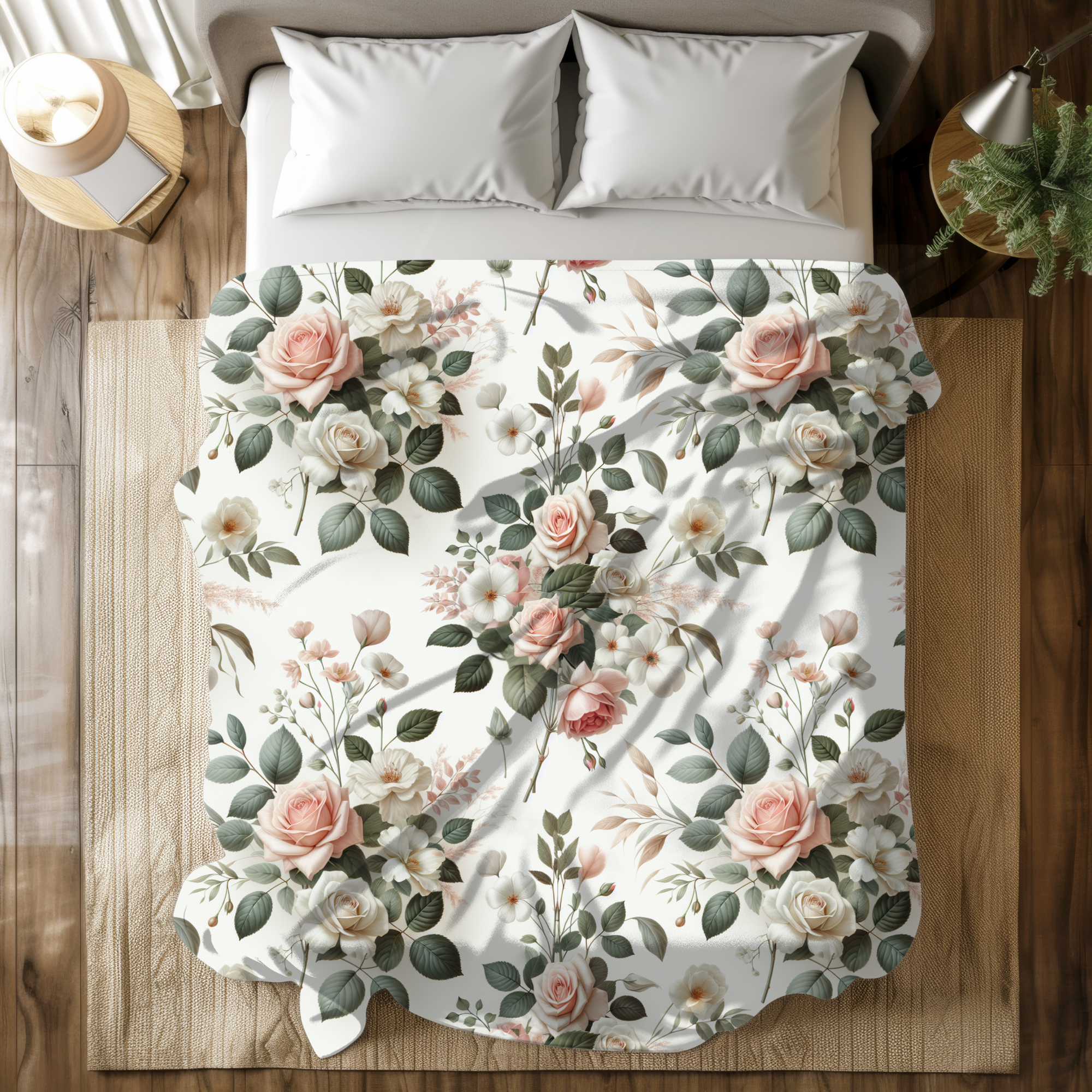 Romantic Garden Bouquet – Blush Floral Duvet Cover
