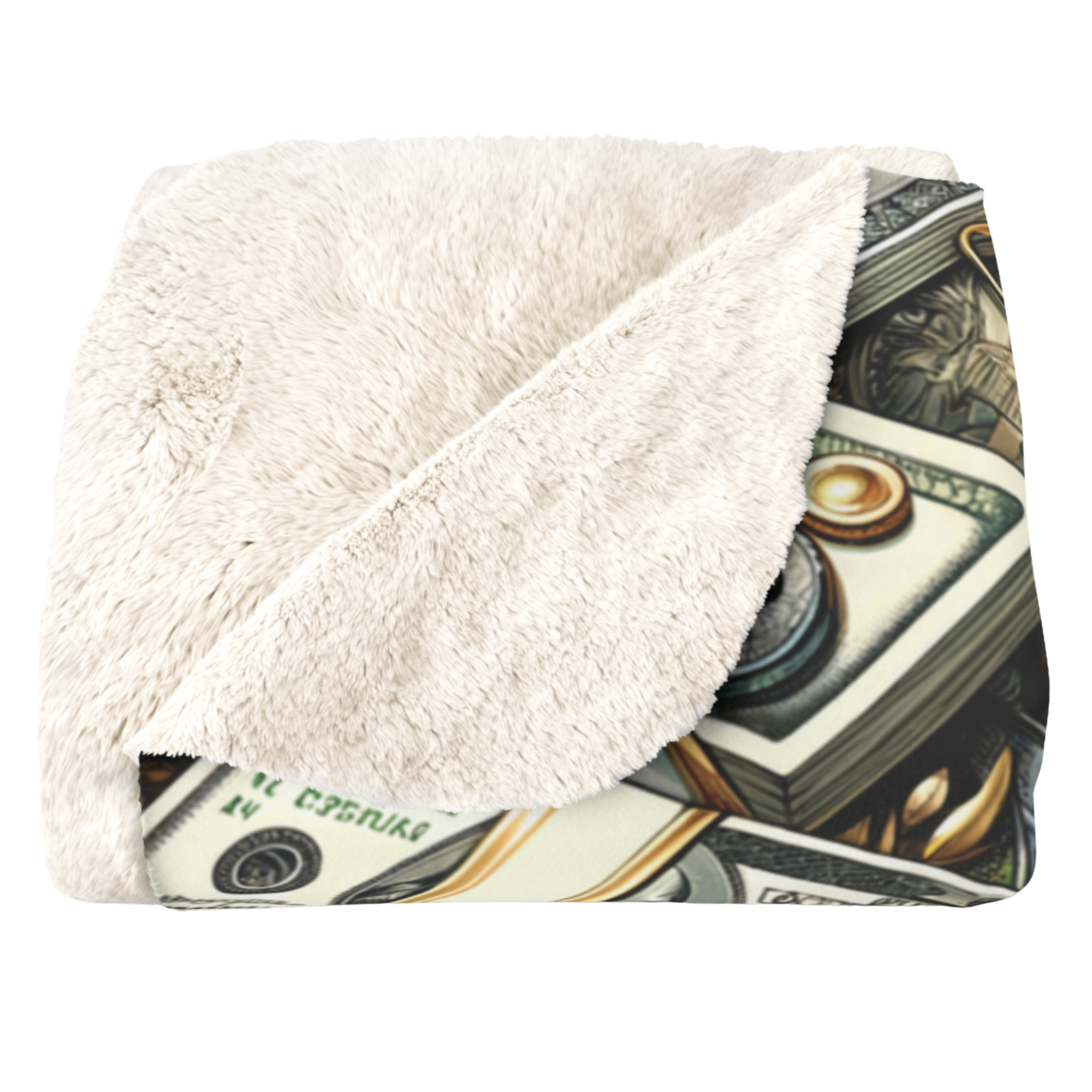 Stacks of Wealth – Luxury Money Sherpa Blanket
