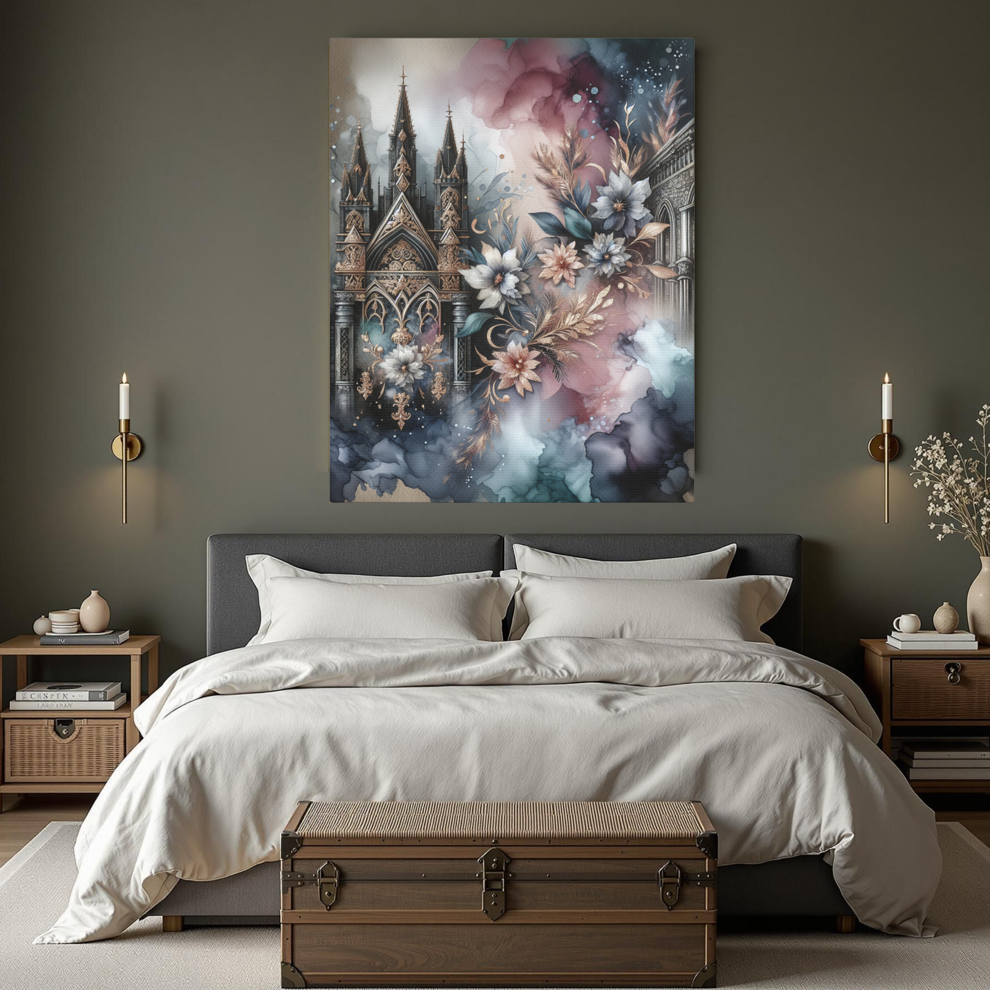 Gothic Cathedral Blooms – Romantic Gothic Wall Art