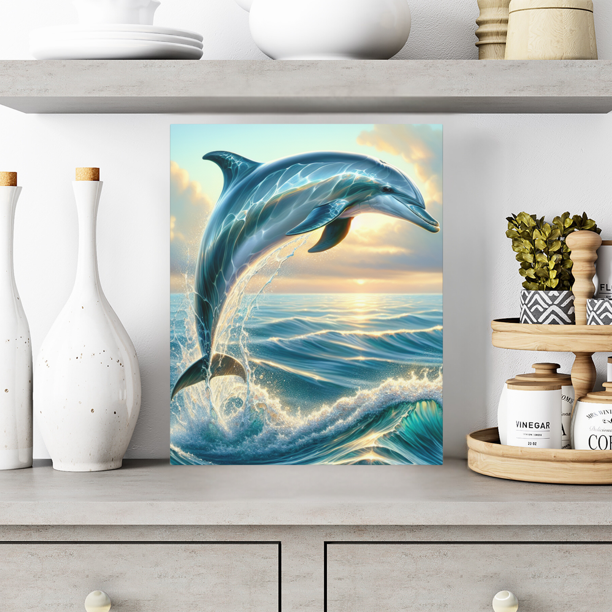 Dolphin Ocean Sunrise – Dolphin Wall Art