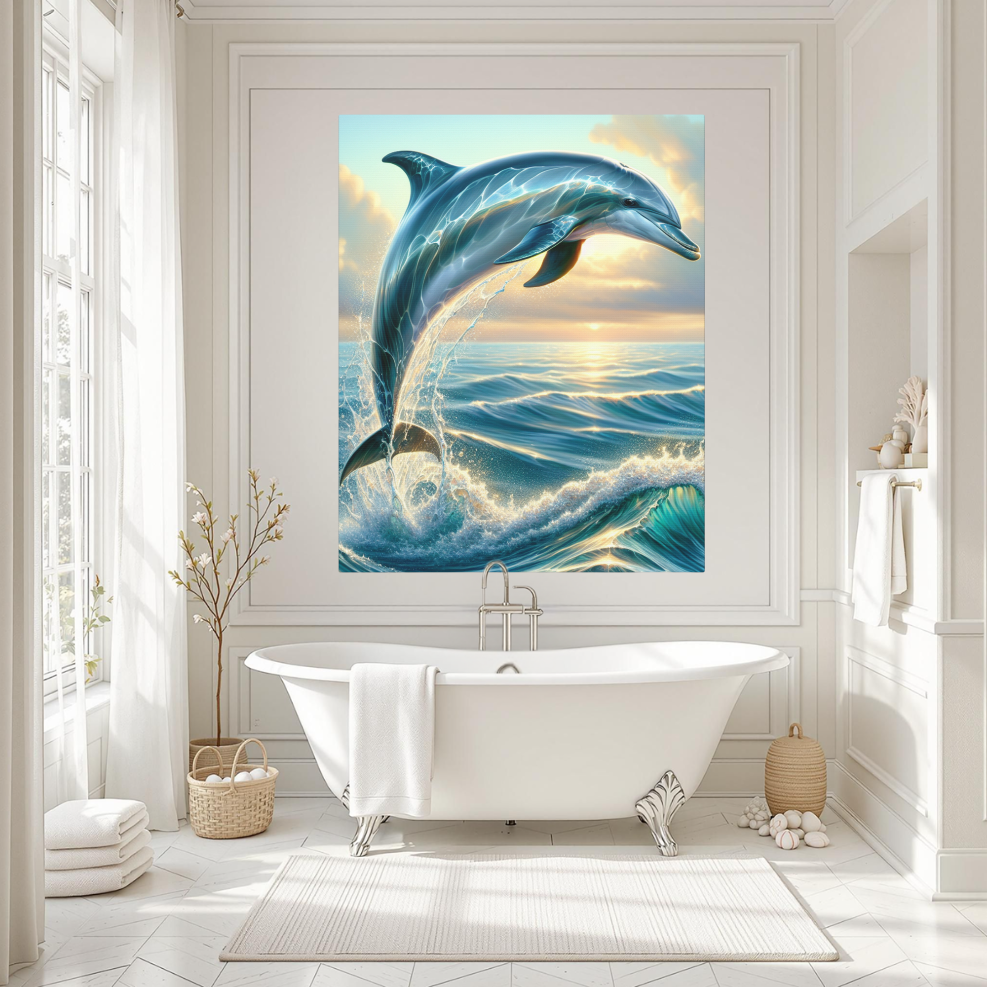 Dolphin Ocean Sunrise – Dolphin Wall Art