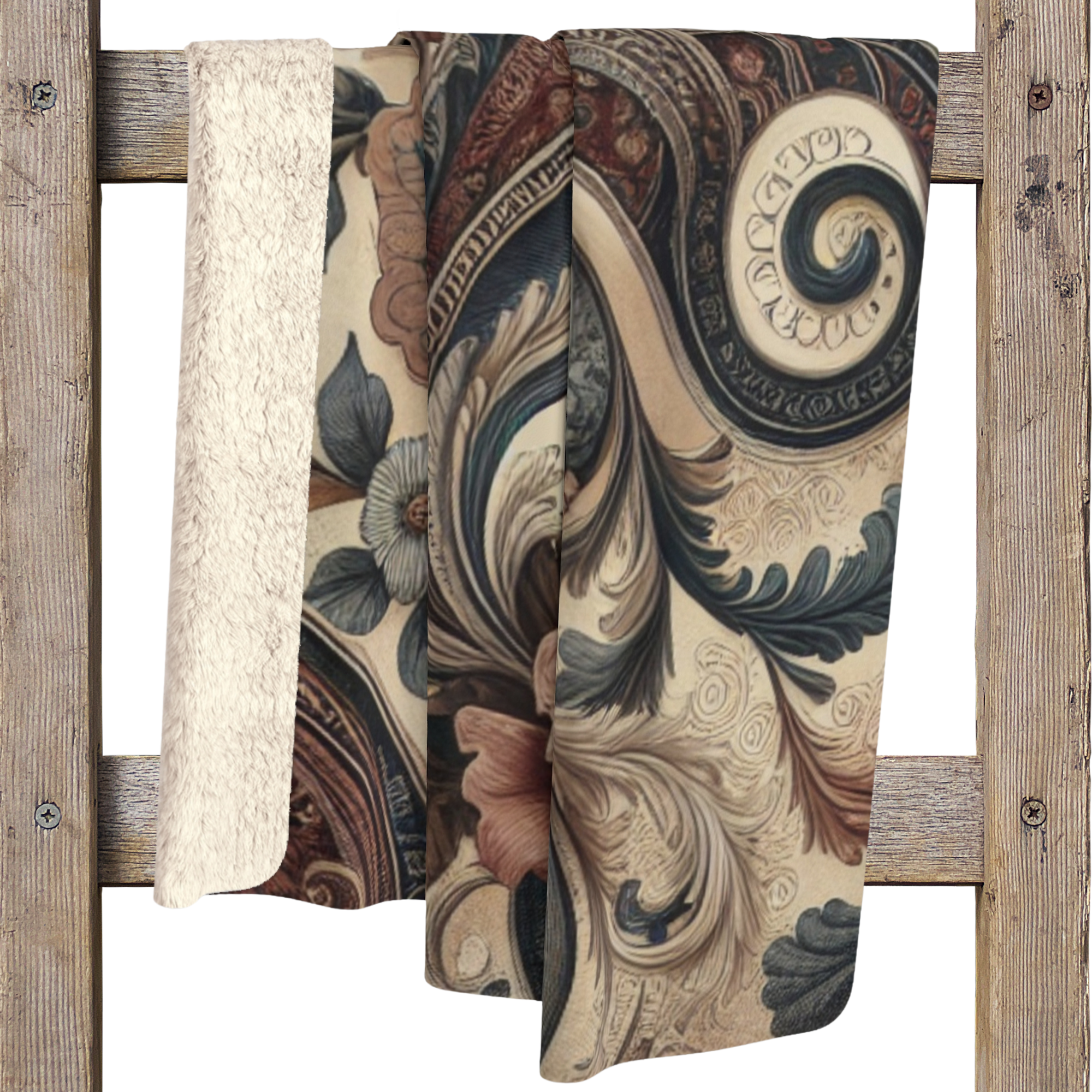 Victorian Paisley Garden – Romantic Sherpa Floral Blanket