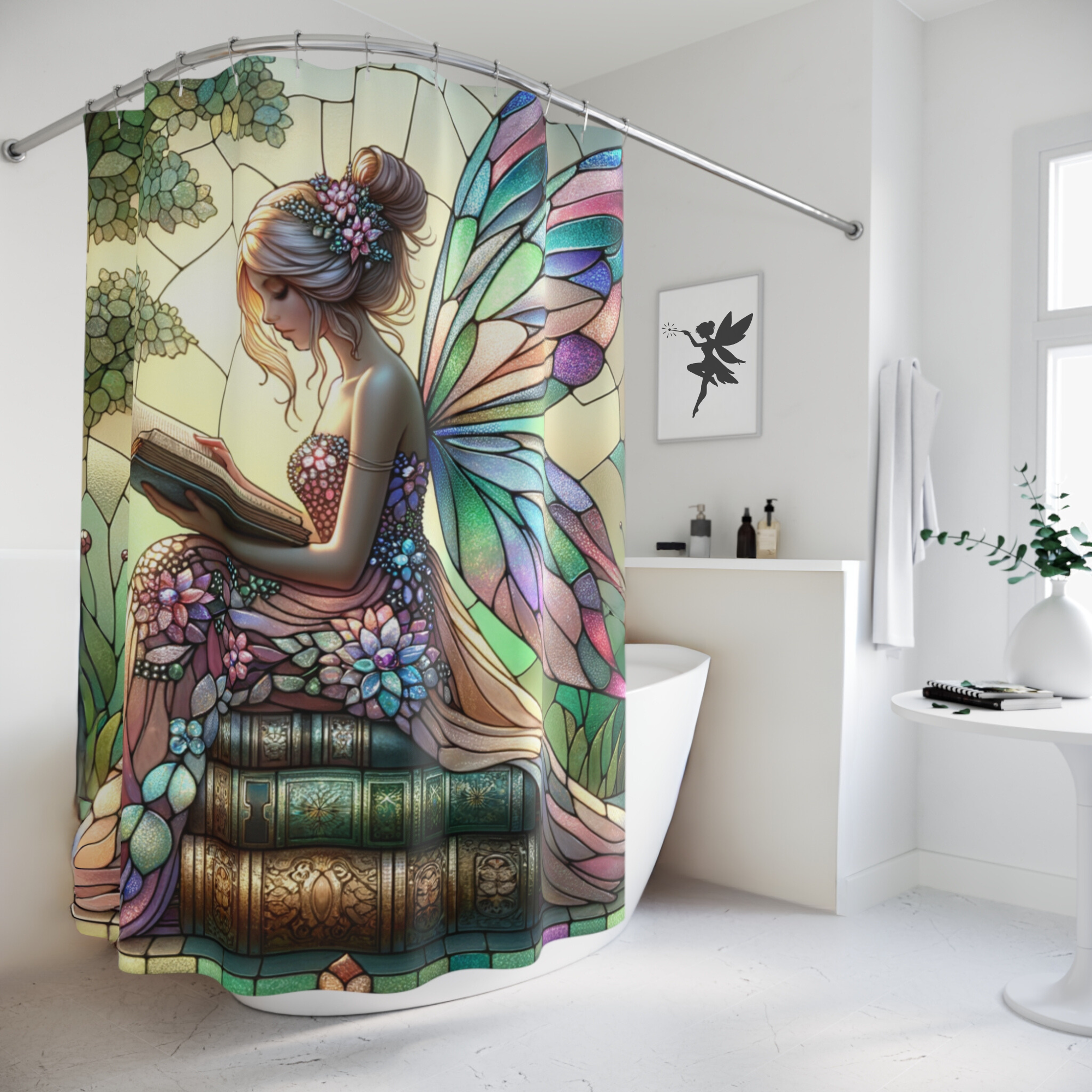 Stained Glass Fairy – Enchanted Shower Curtain