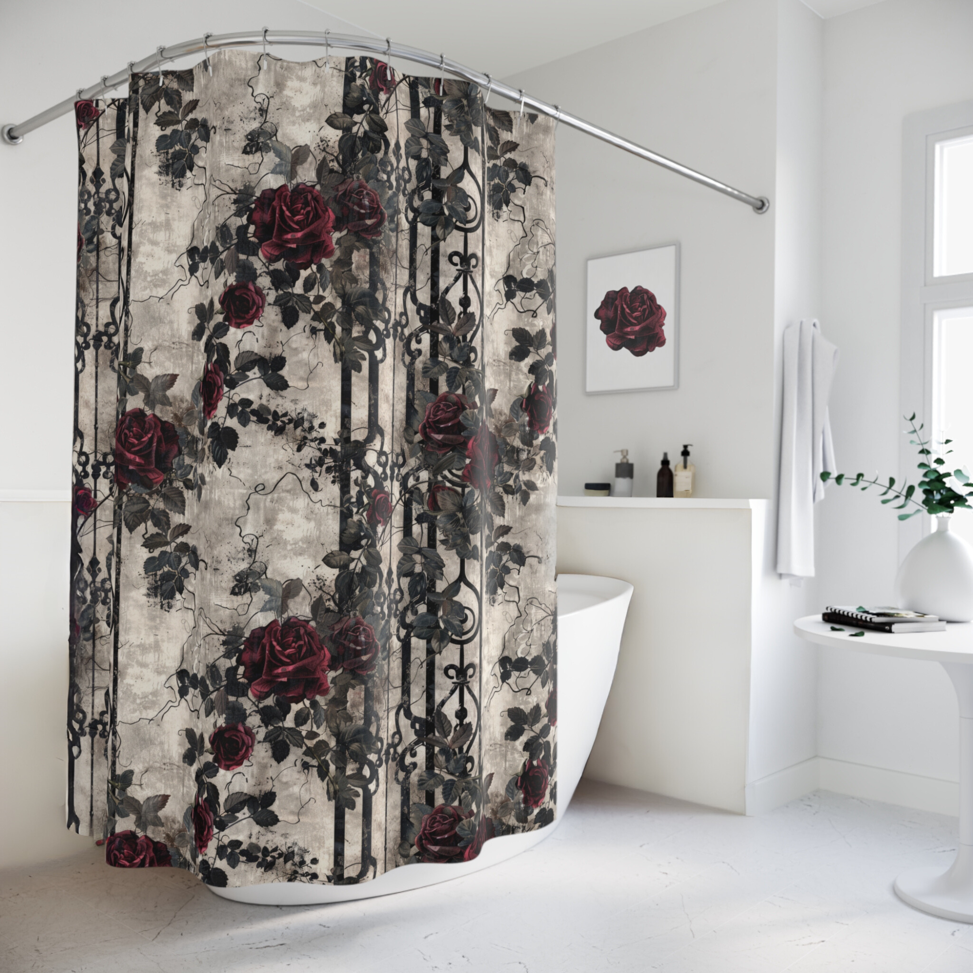 Gothic Rose Garden – Elegant Romantic Shower Curtain