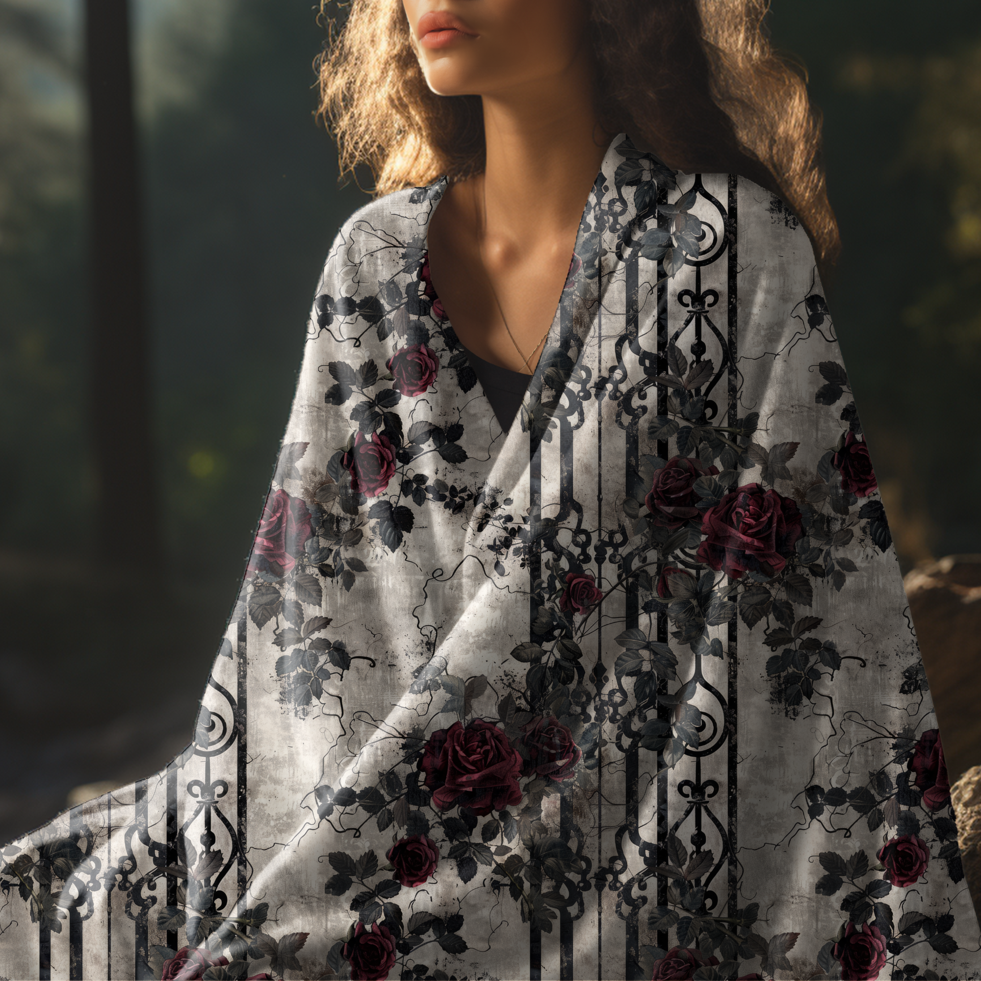 Victorian Gothic Garden – Minky Throw Blanket