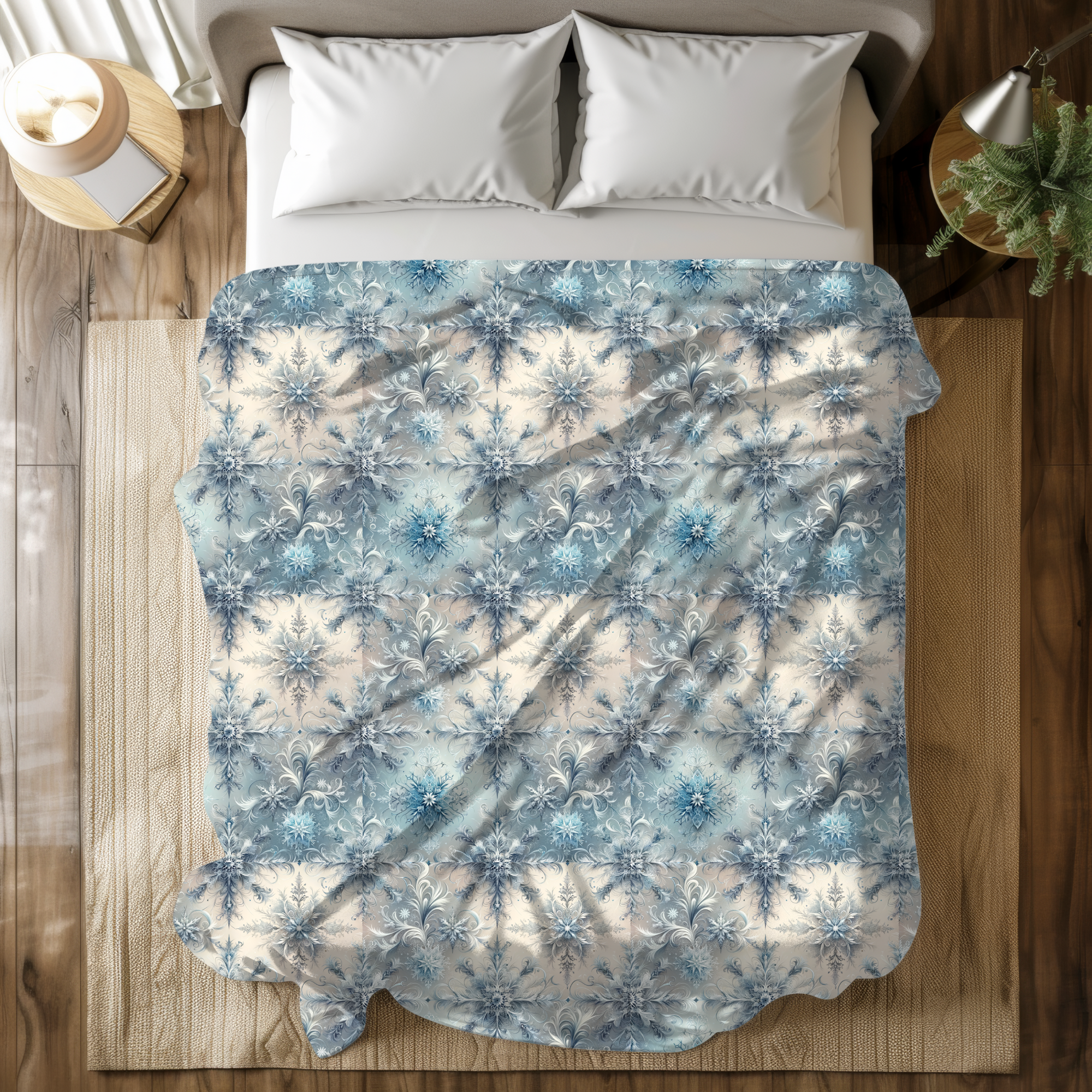Elegant Snowflake Pattern – Winter Wonderland Duvet Cover