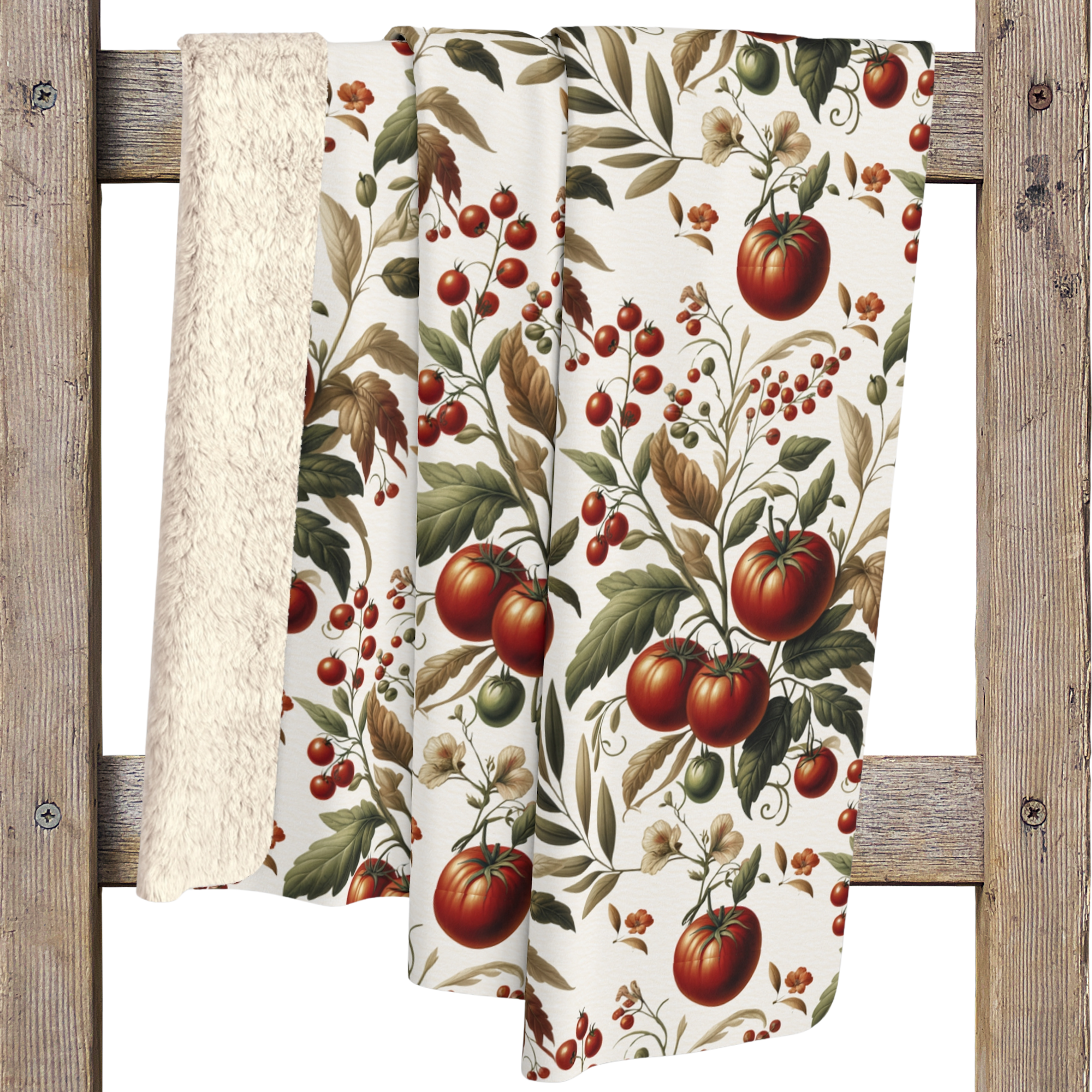 Nonnas Tomato Patch Blanket – Vintage Italian Sherpa Throw
