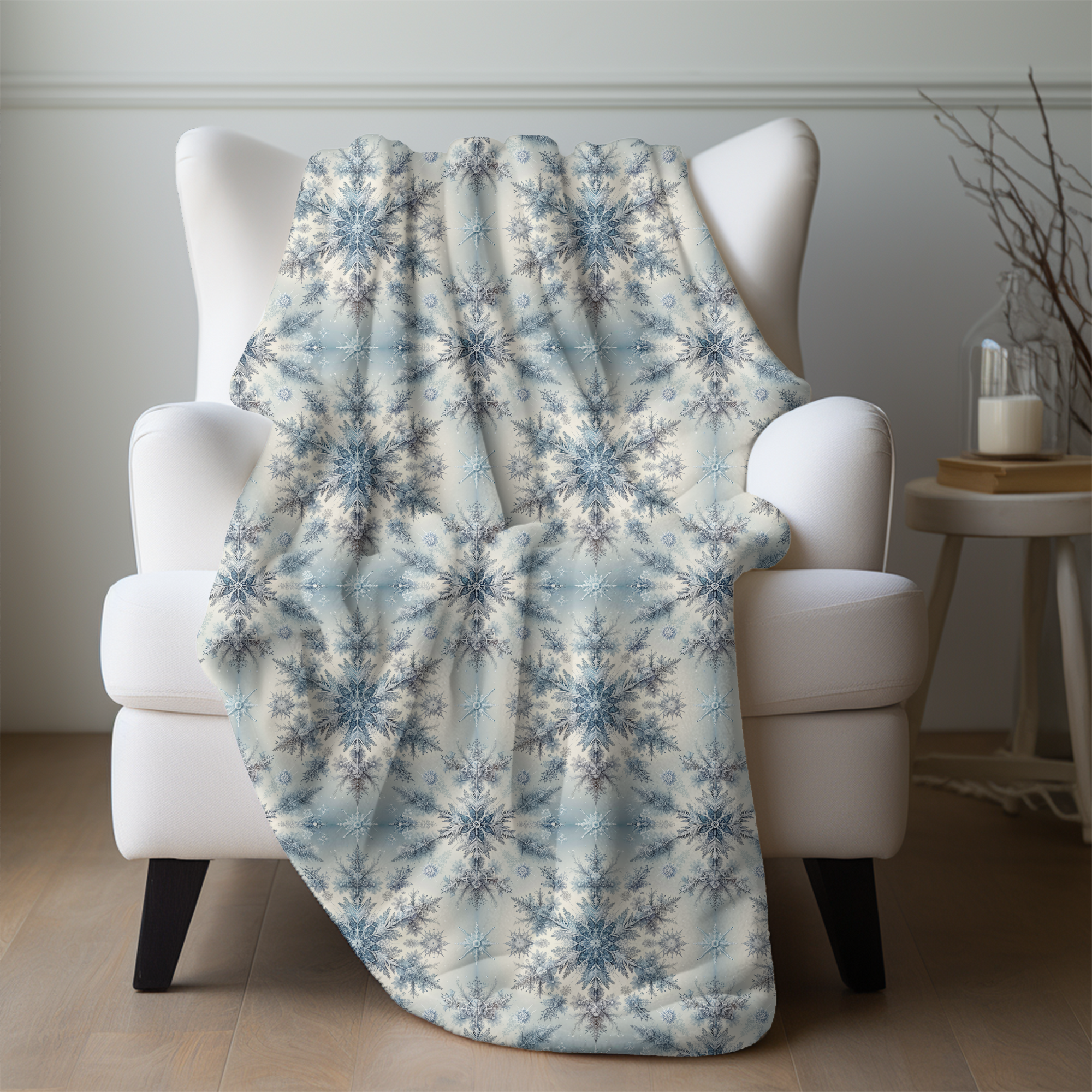 Elegant Snowflake Minky Blanket – Winter Wonderland Throw
