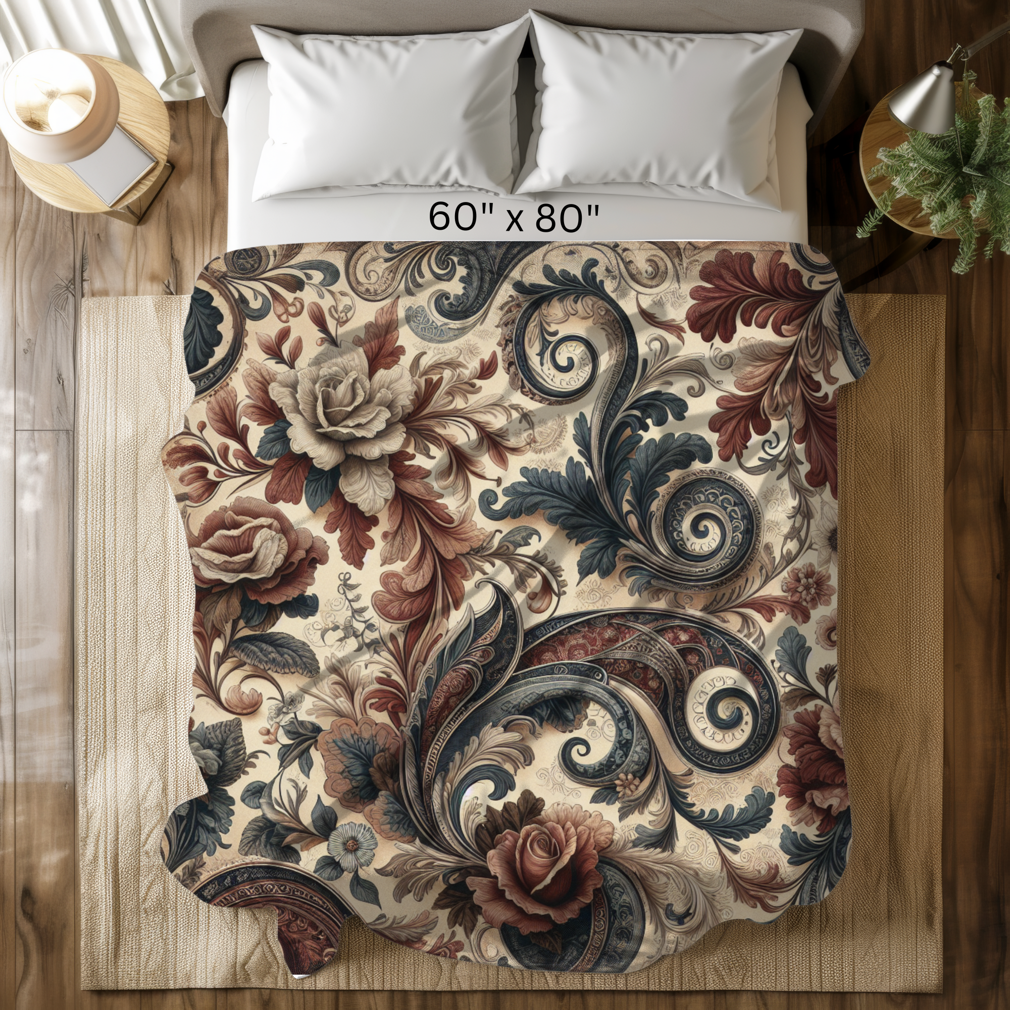 Victorian Paisley Garden – Romantic Sherpa Floral Blanket