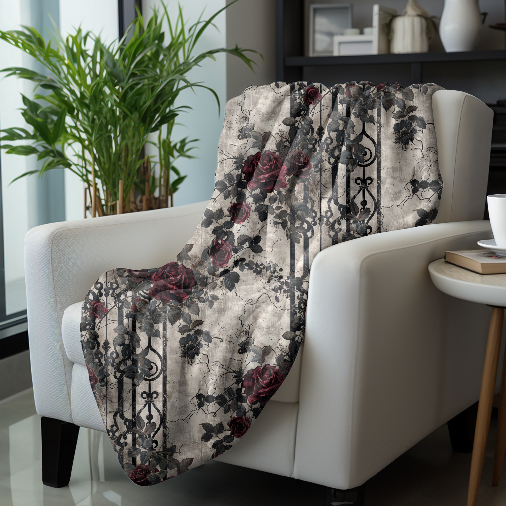 Victorian Gothic Garden – Minky Throw Blanket
