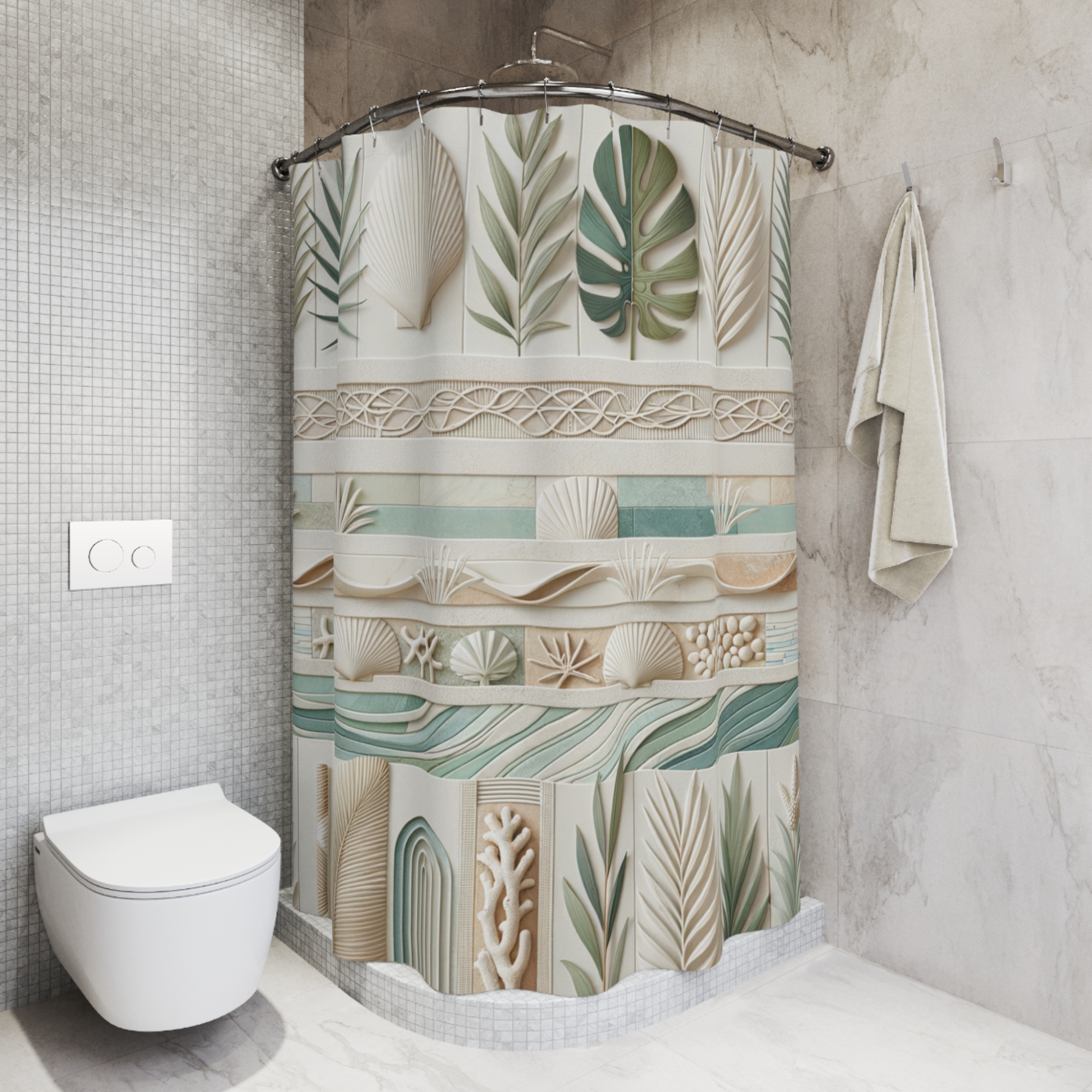 Coastal Botanical Shower Curtain