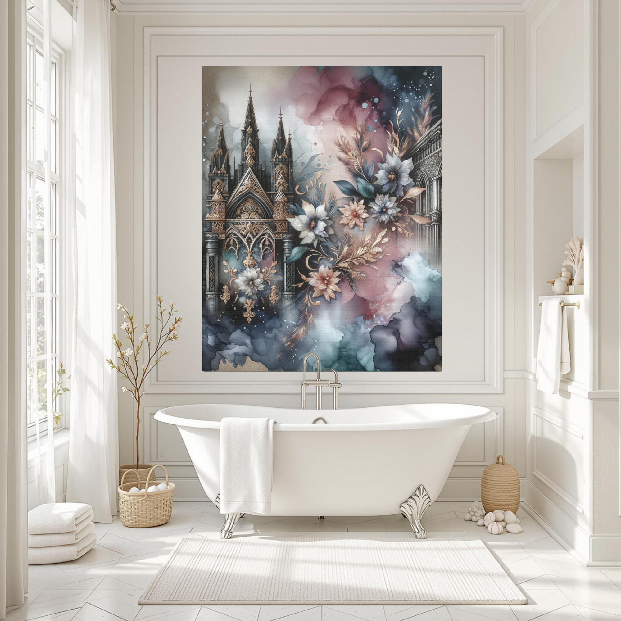 Gothic Cathedral Blooms – Romantic Gothic Wall Art
