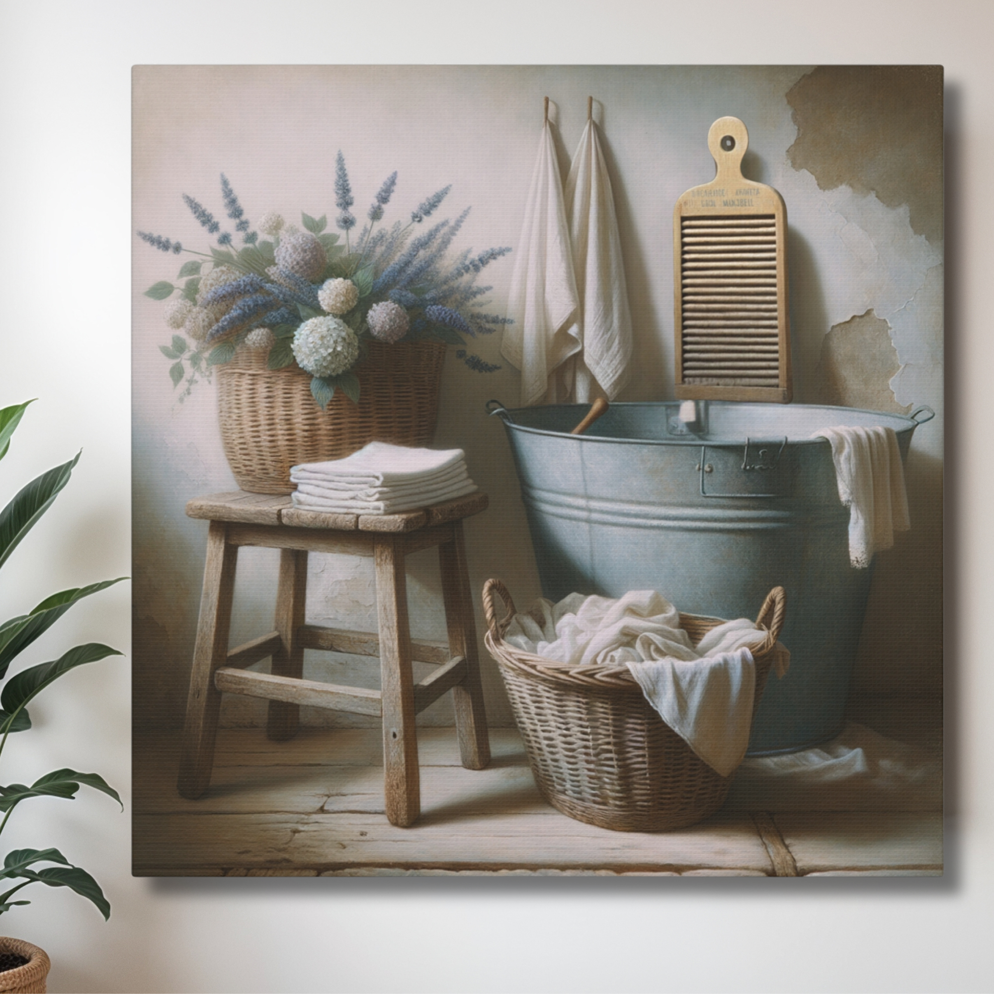 Vintage Laundry Room Wall Art – Farmhouse Wash Day Décor