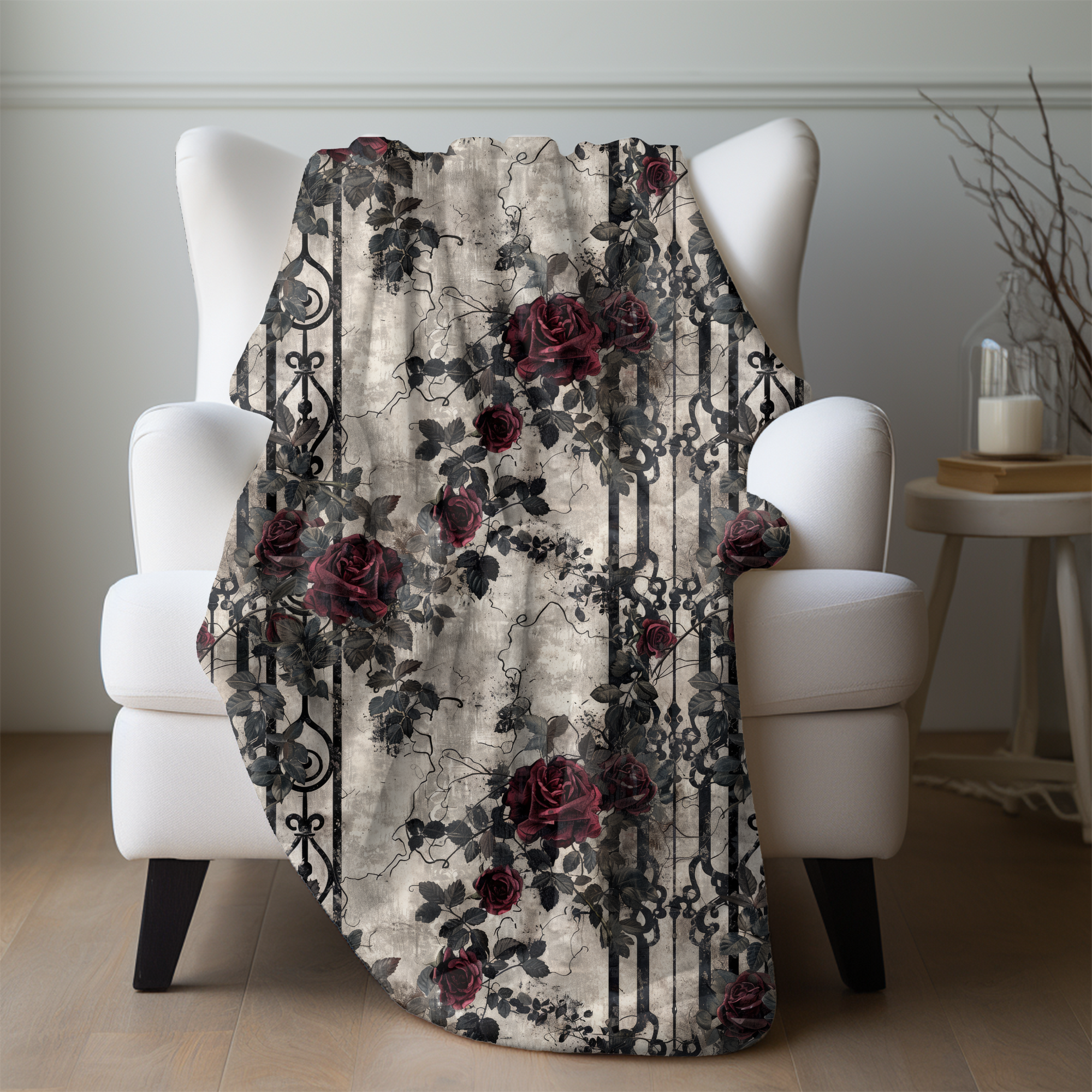 Victorian Gothic Garden – Minky Throw Blanket