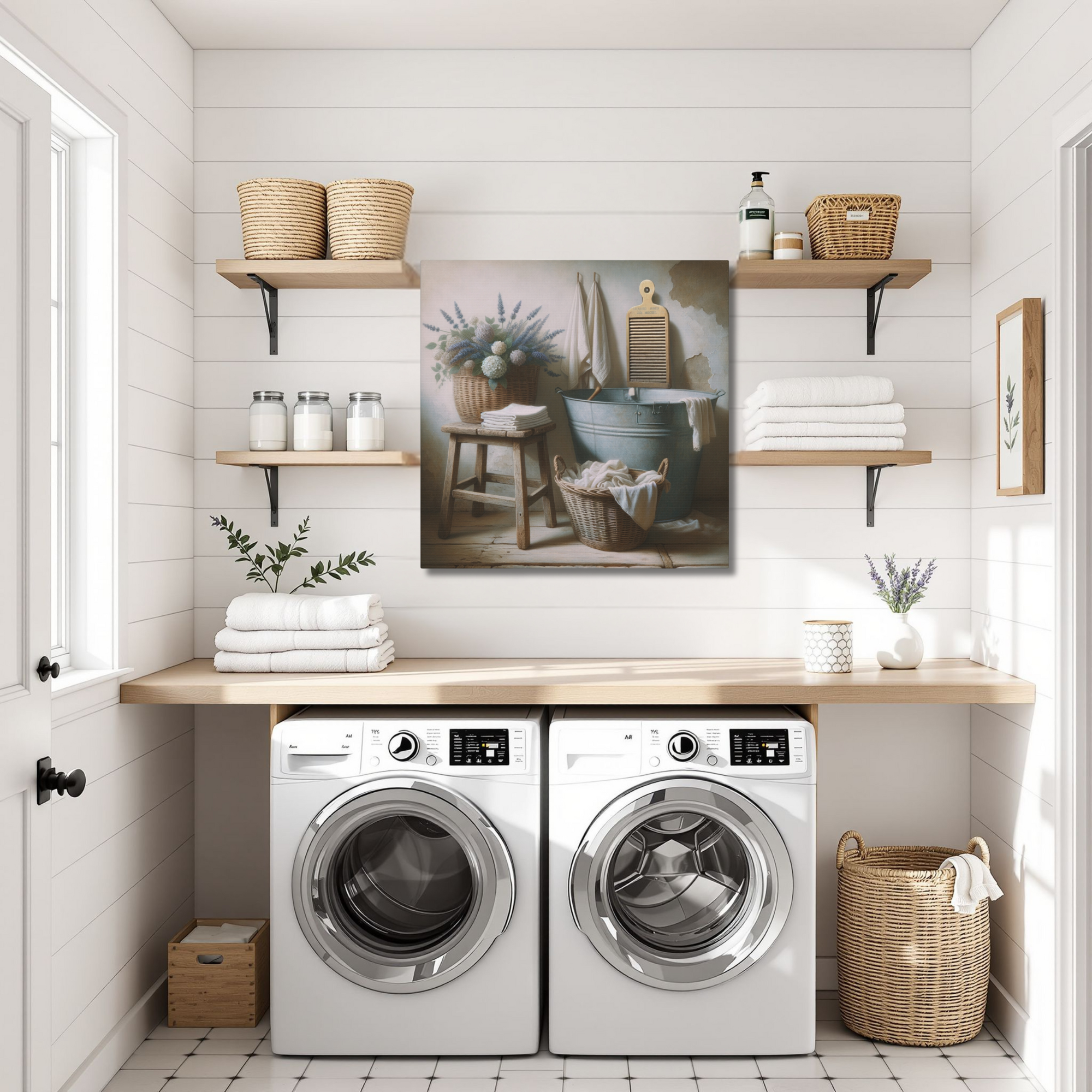 Vintage Laundry Room Wall Art – Farmhouse Wash Day Décor