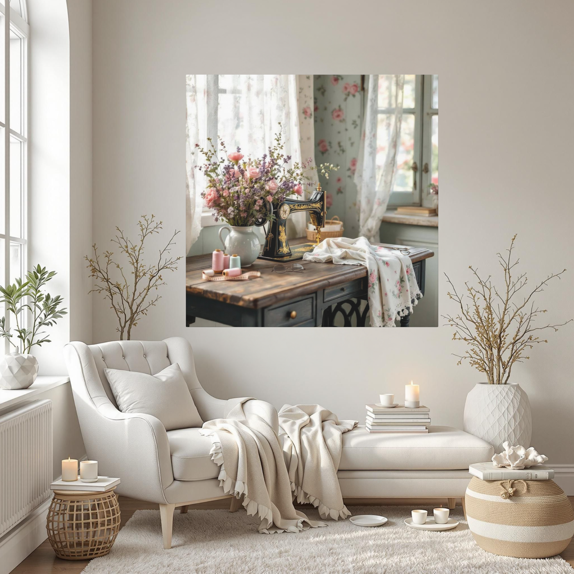 Vintage Sewing Machine – Cottagecore Wall Art