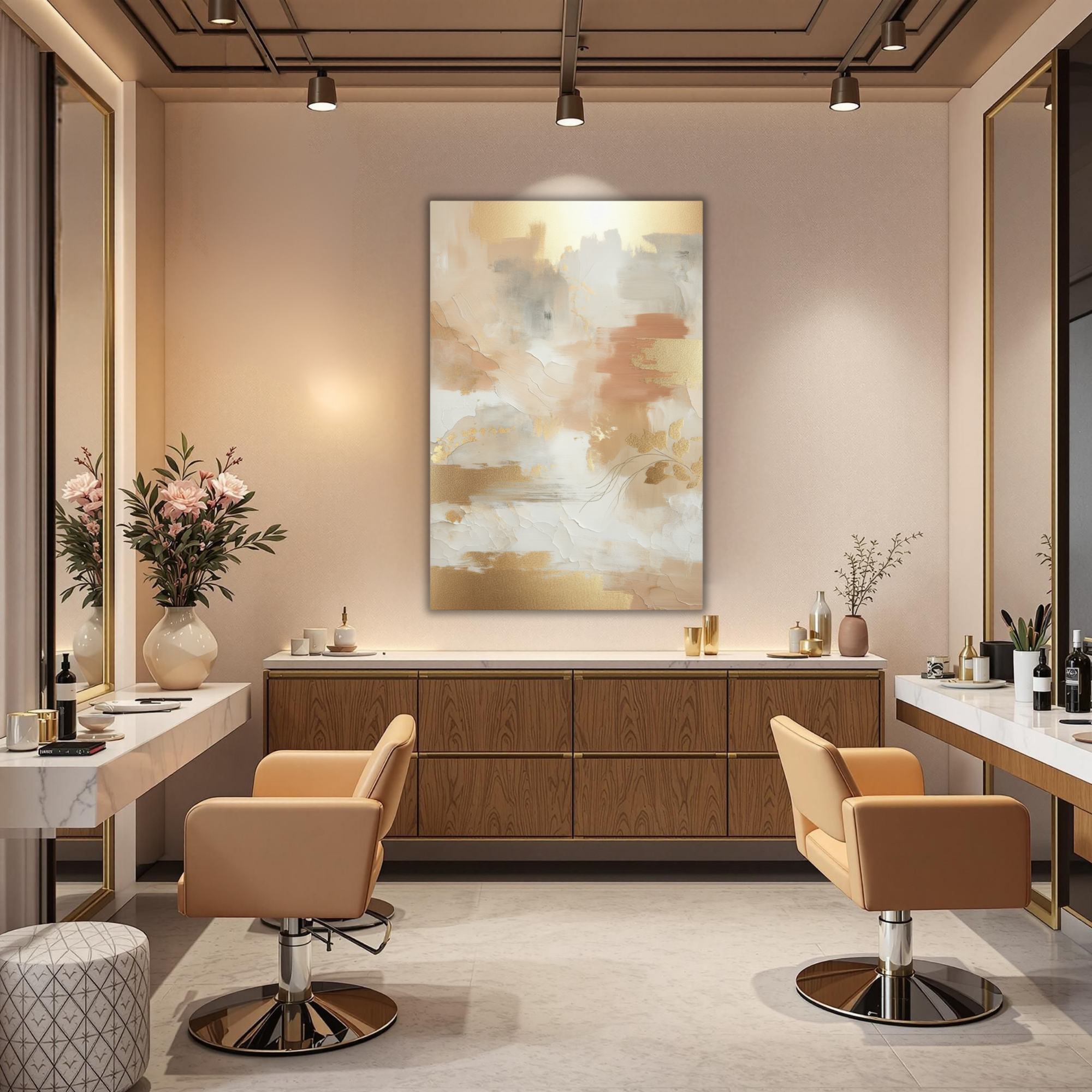 Gold and Beige Wall Art – Modern Neutral Canvas Print