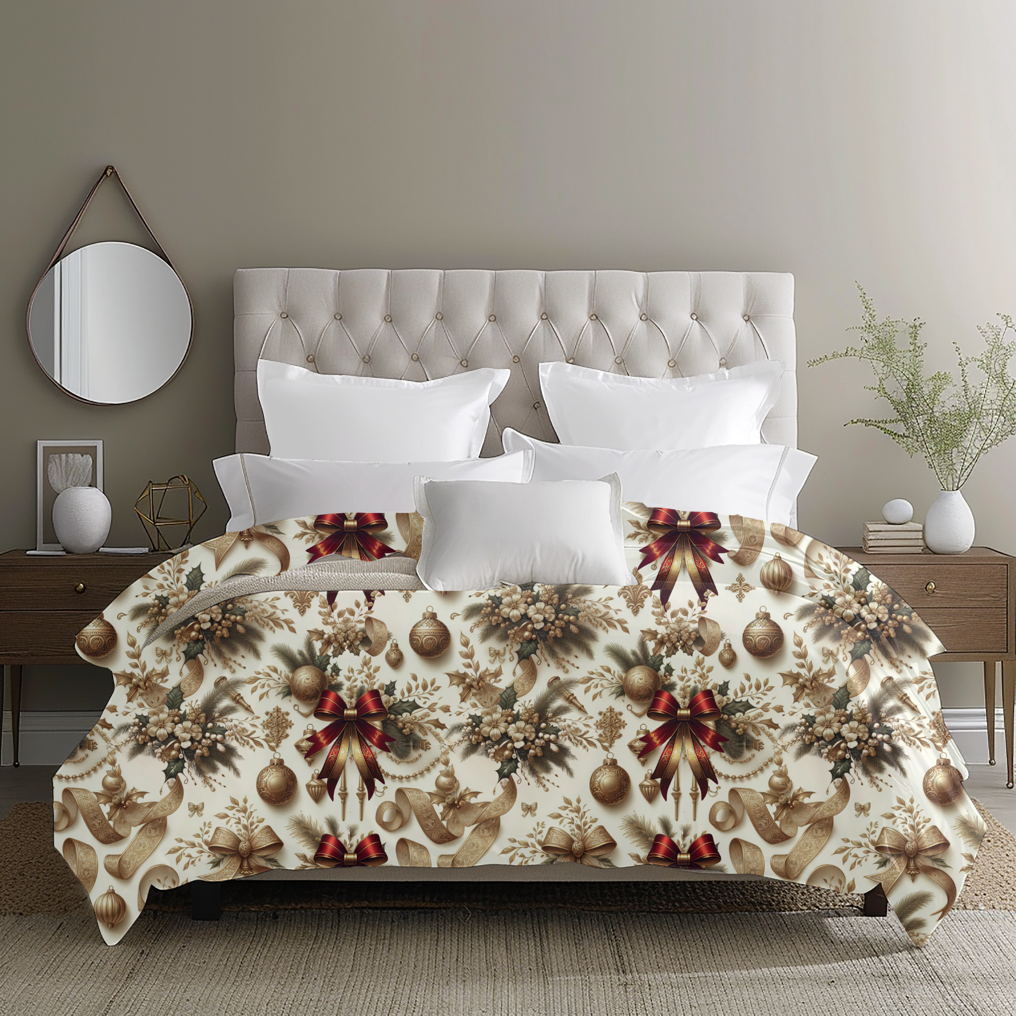 Victorian Christmas Duvet Cover – Elegant Holiday Bedding