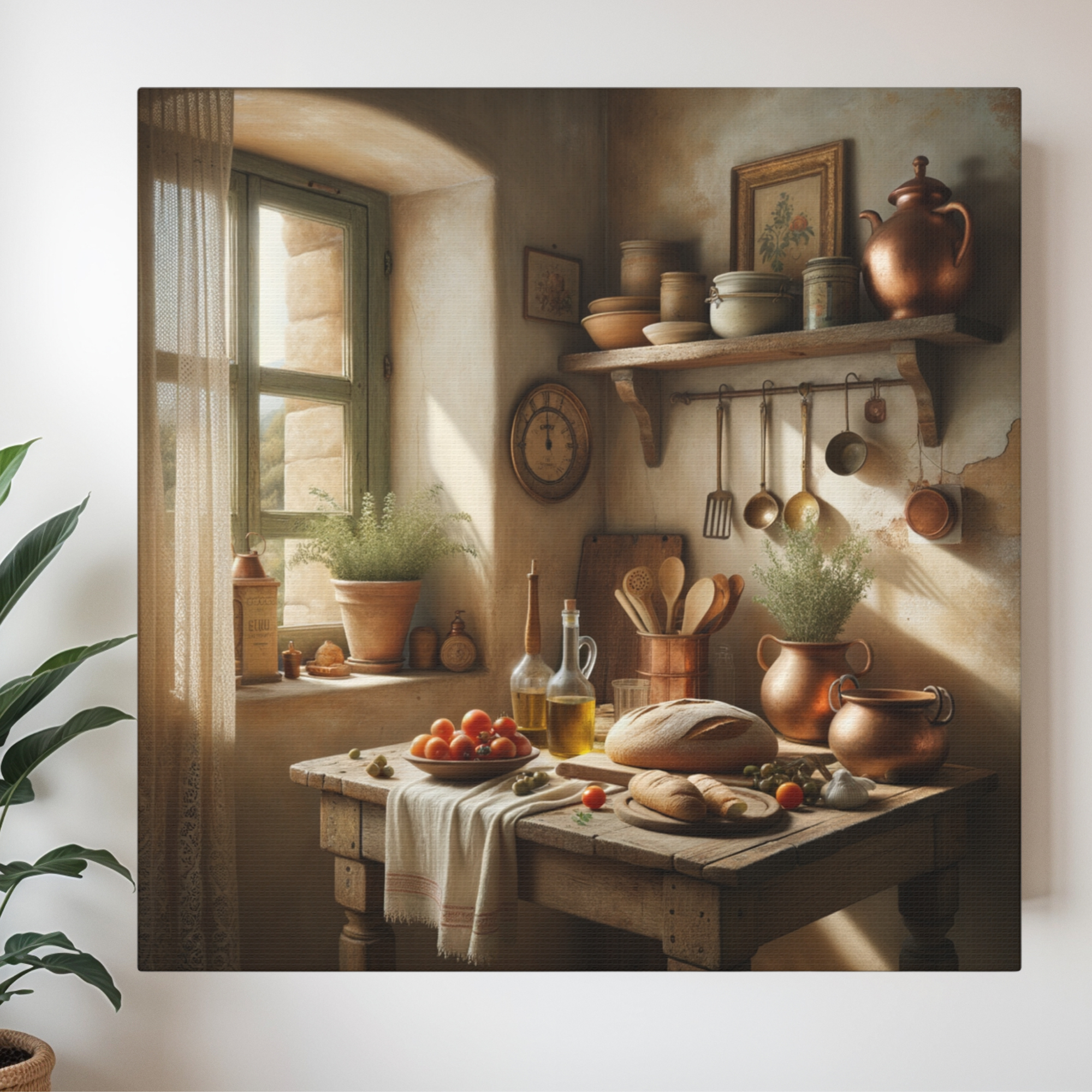 Sunlit Italian Kitchen Wall Art – Rustic Tuscan Countryside Décor