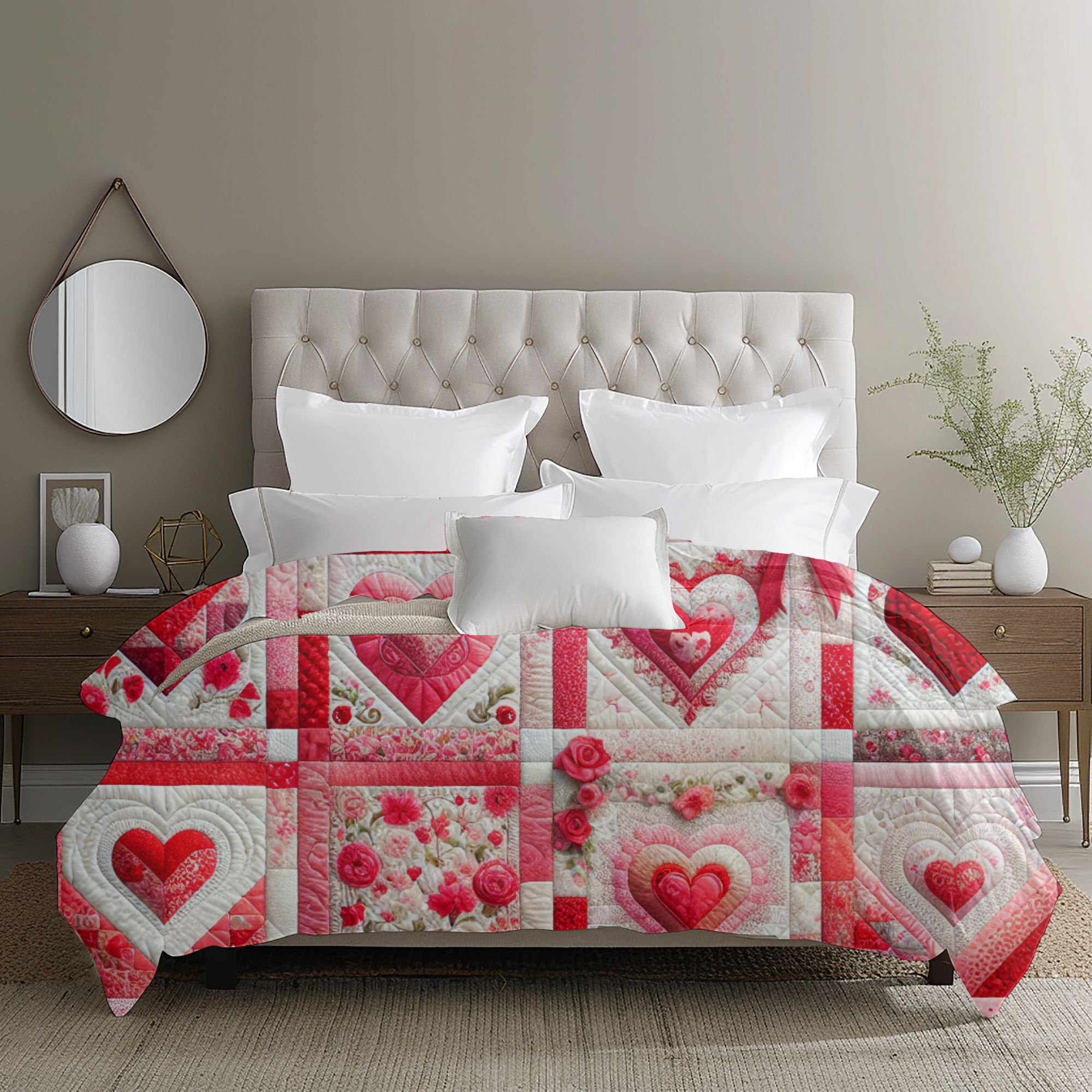 Patchwork of Love – Valentine Heart Duvet Cover