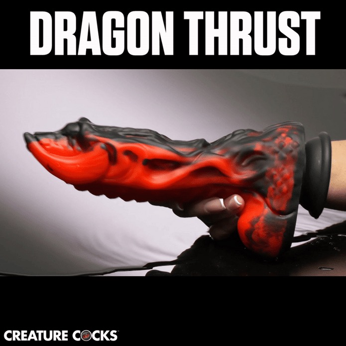 Dragon Thrust Thrusting & Vibrating Silicone Dildo