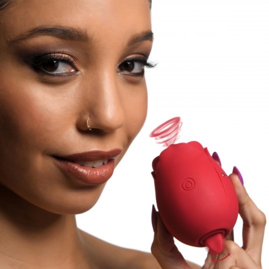 The Double Tease Rose 10X Sucking and Licking Silicone Stimulator The Double Tease Rose 10X Sucking and Licking Silicone Stimulator