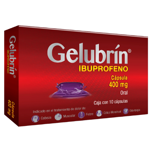Gelubrín Ibuprofeno 400mg 10 capsulas