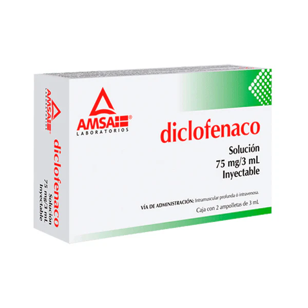 Diclofenaco 75 mg 2ampulas inyectable Amsa