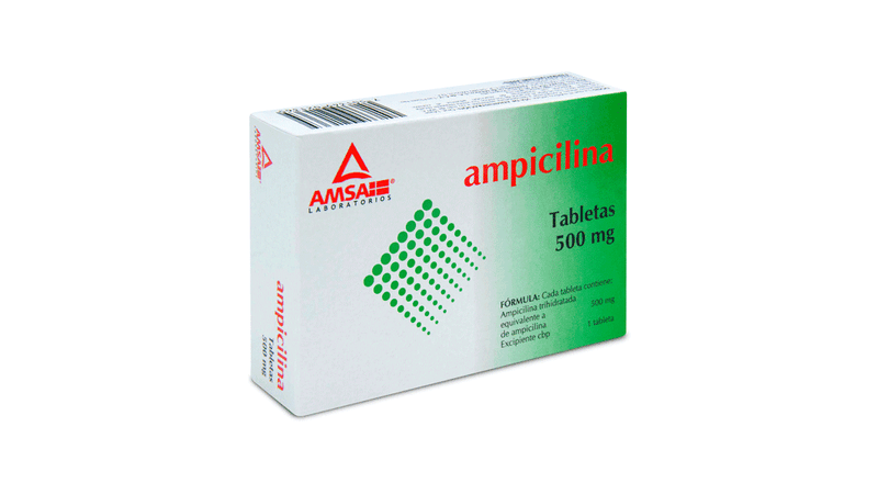 Ampicilina 500mg 20 tabletas