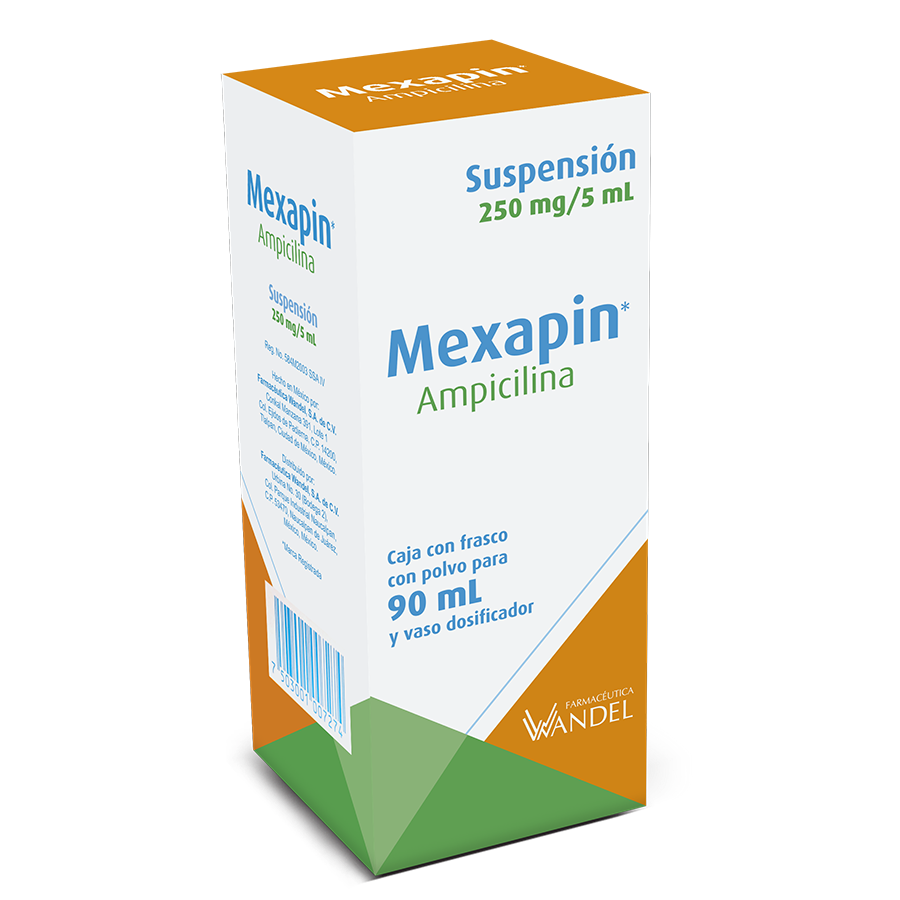 Mexapin Ampicilina 250mg 90ml suspension