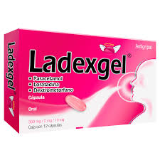 Ladexgel Paracetamol,Loratadina,dextrometorfano 12 capsulas