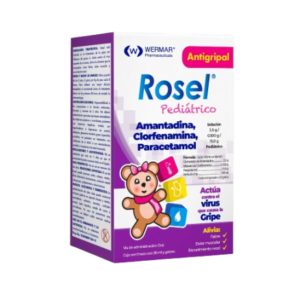 Rosel gotas Pediátrica paracetamol, clorfenamina, amantadina 30ml 
