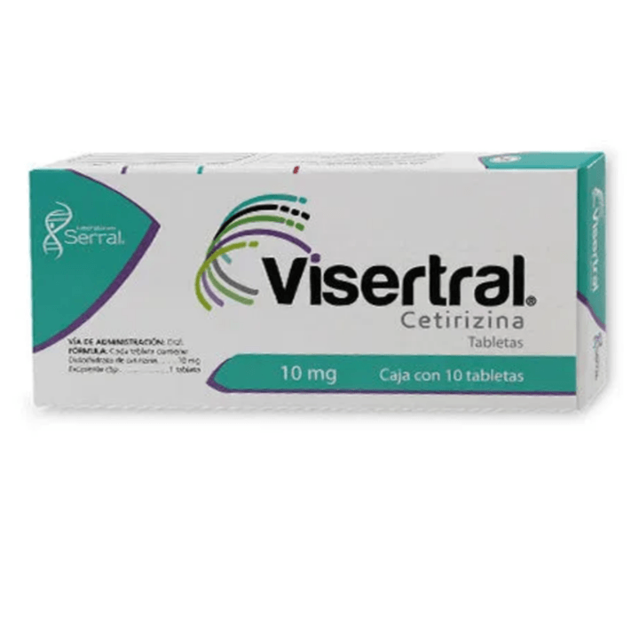 Visertral Cetirizina 10 mg 10 tabletas