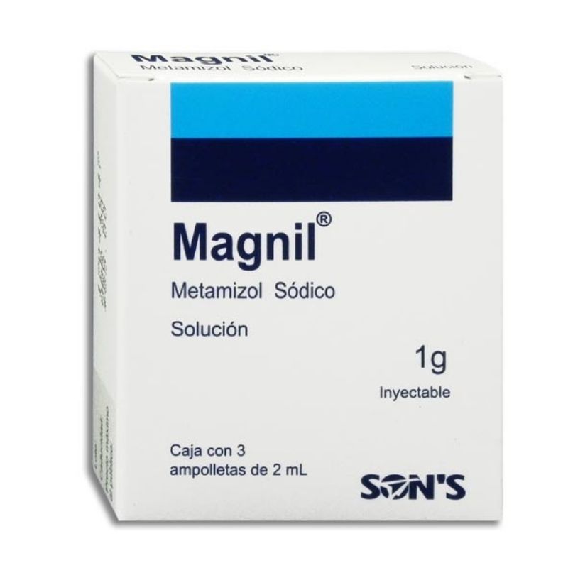 Magnil Metamizol sodico 1gr 3 ampulas inyectable