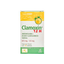 Clamoxin 12H 875mg/125mg Amoxicilina - acido clavulanico 10 tabletas