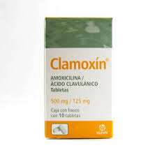 Clamoxín 500mg/125mg Amoxicilina - Acido clavulanico 10 tabletas