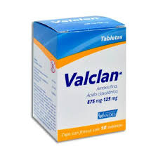 Valclan 875mg/125 Amoxicilina-Acido clavulanico 10 tabletas
