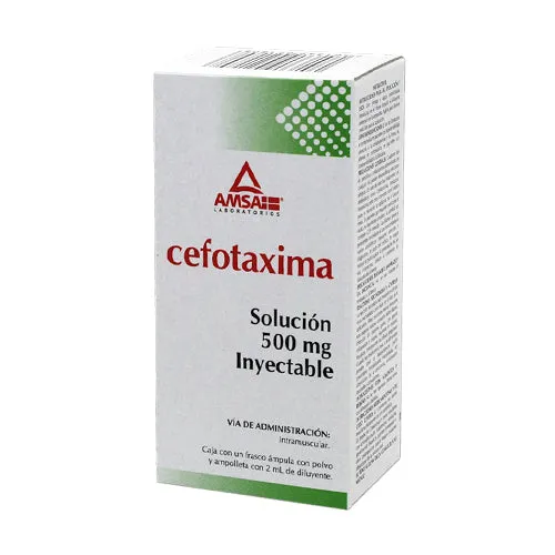 Cefotaxima 500mg/2ml 1frasco IM inyectable Amsa