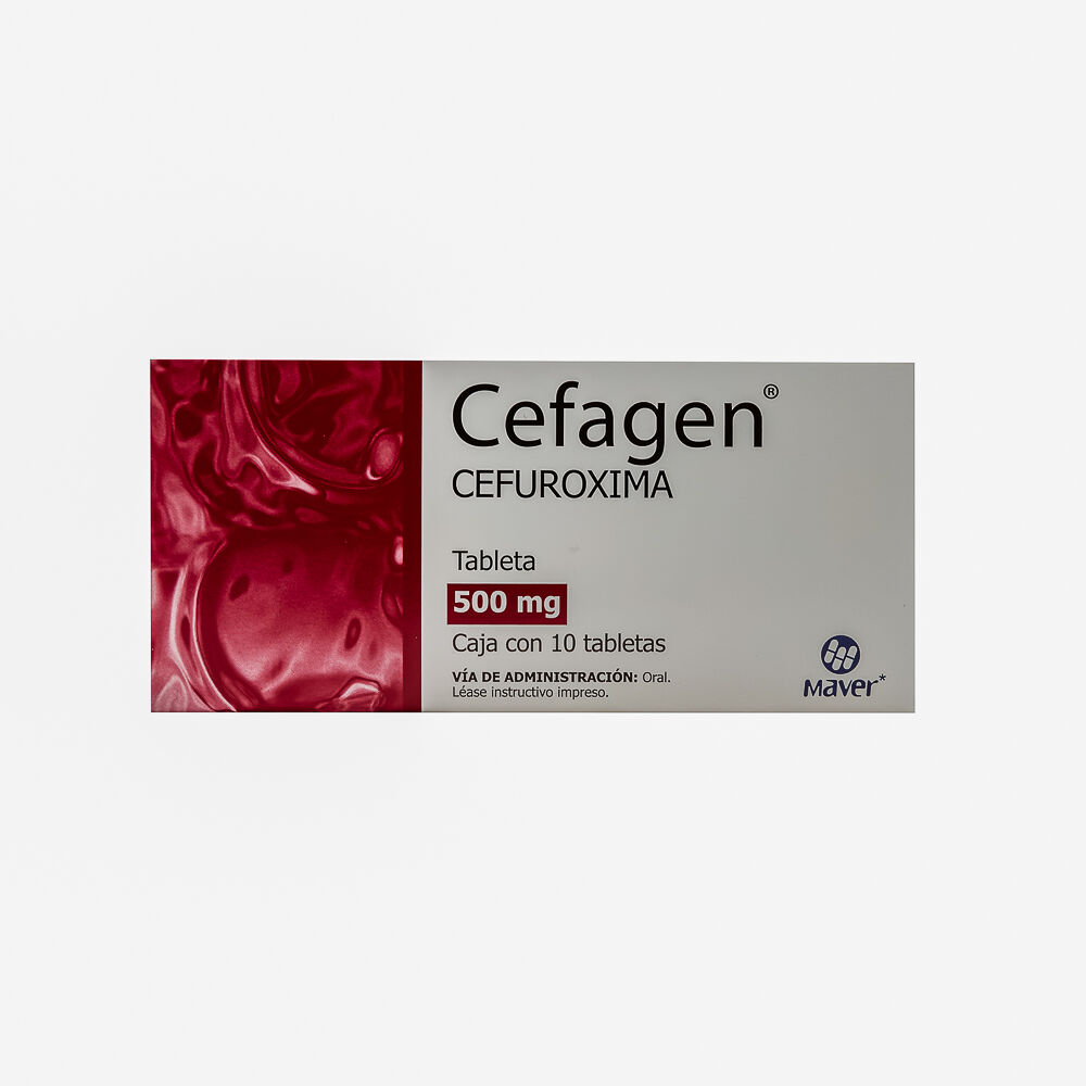 Cefagen Cefuroxima 500mg 10 tabletas