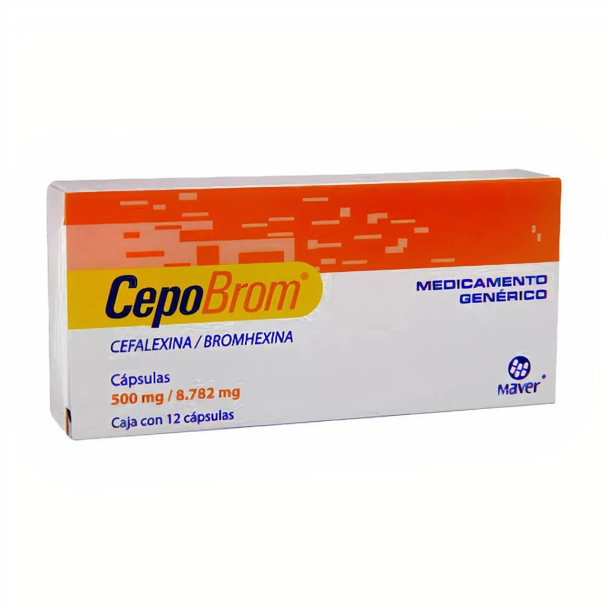 CepoBrom 500mg/8.782mg Cefalexina/bromhexina 12 capsulas
