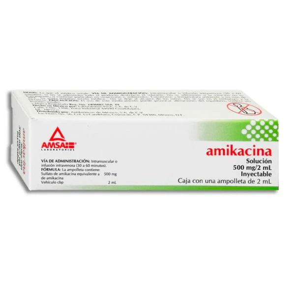 Amikacina 500mg/2ml 1ampula inyectable Amsa