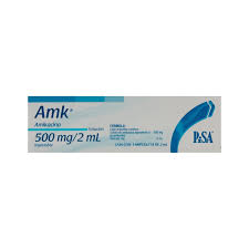Amk Amikacina 500mg/2ml 1ampula inyectable